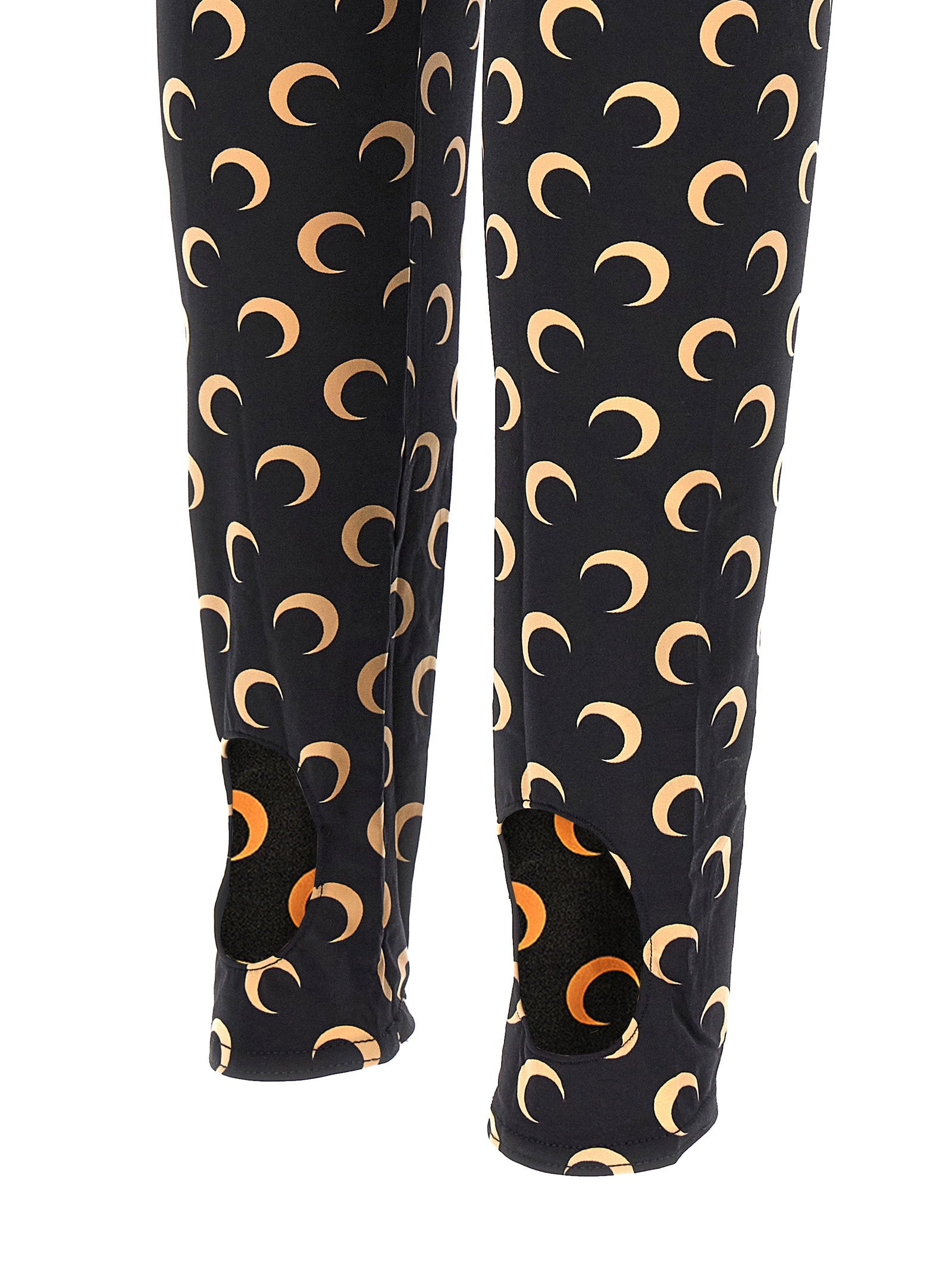 Marine Serre Moon-Printed Stretch Leggings — Black, view 4