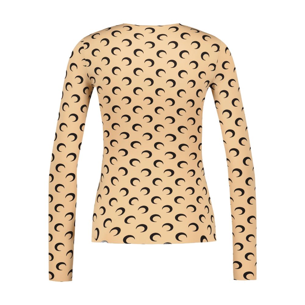 Marine Serre Moon-Patterned Cotton T-Shirt — Beige by Marine Serre