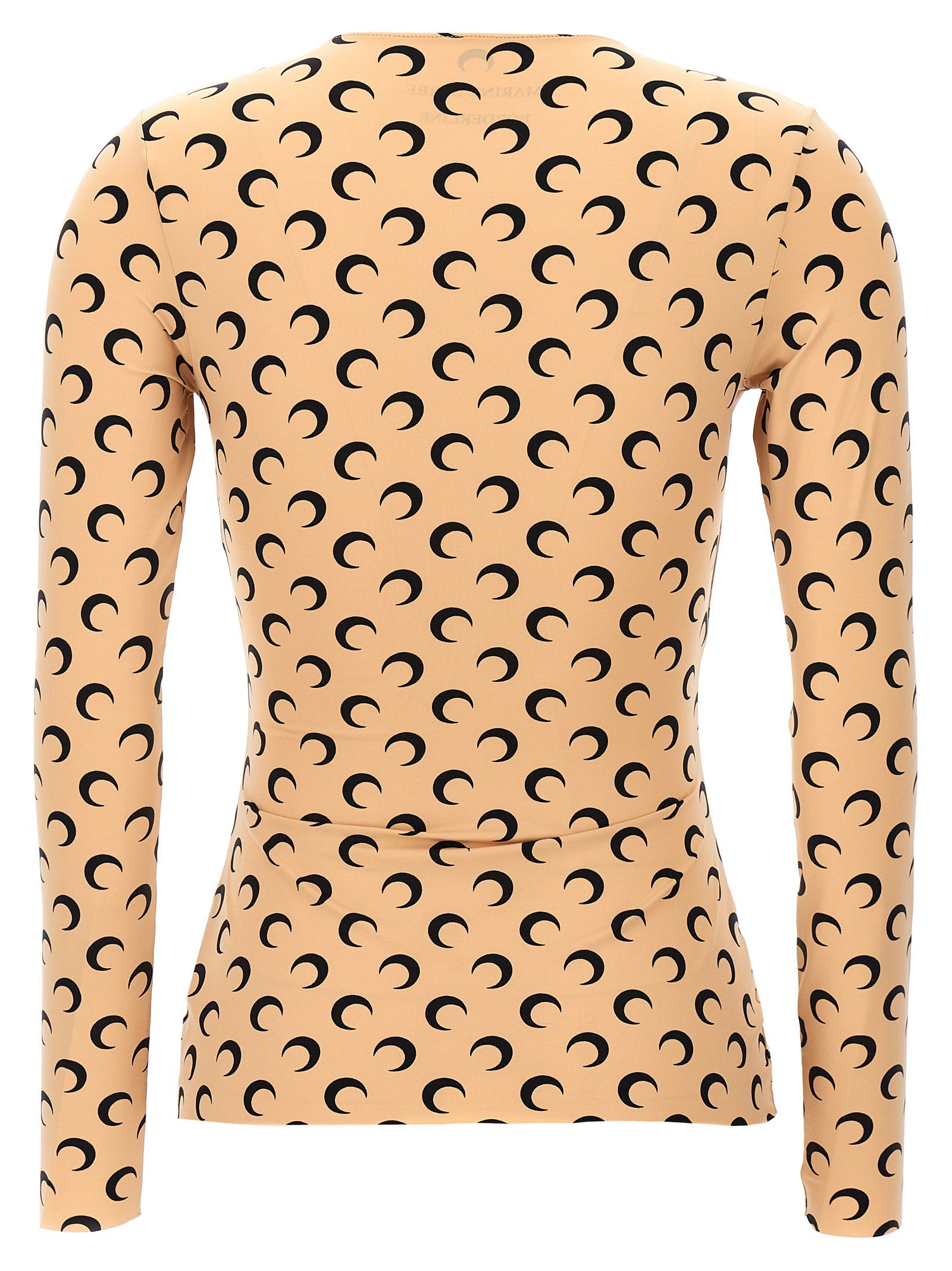 Marine Serre Moon-Printed Jersey T-shirt — Beige, view 2