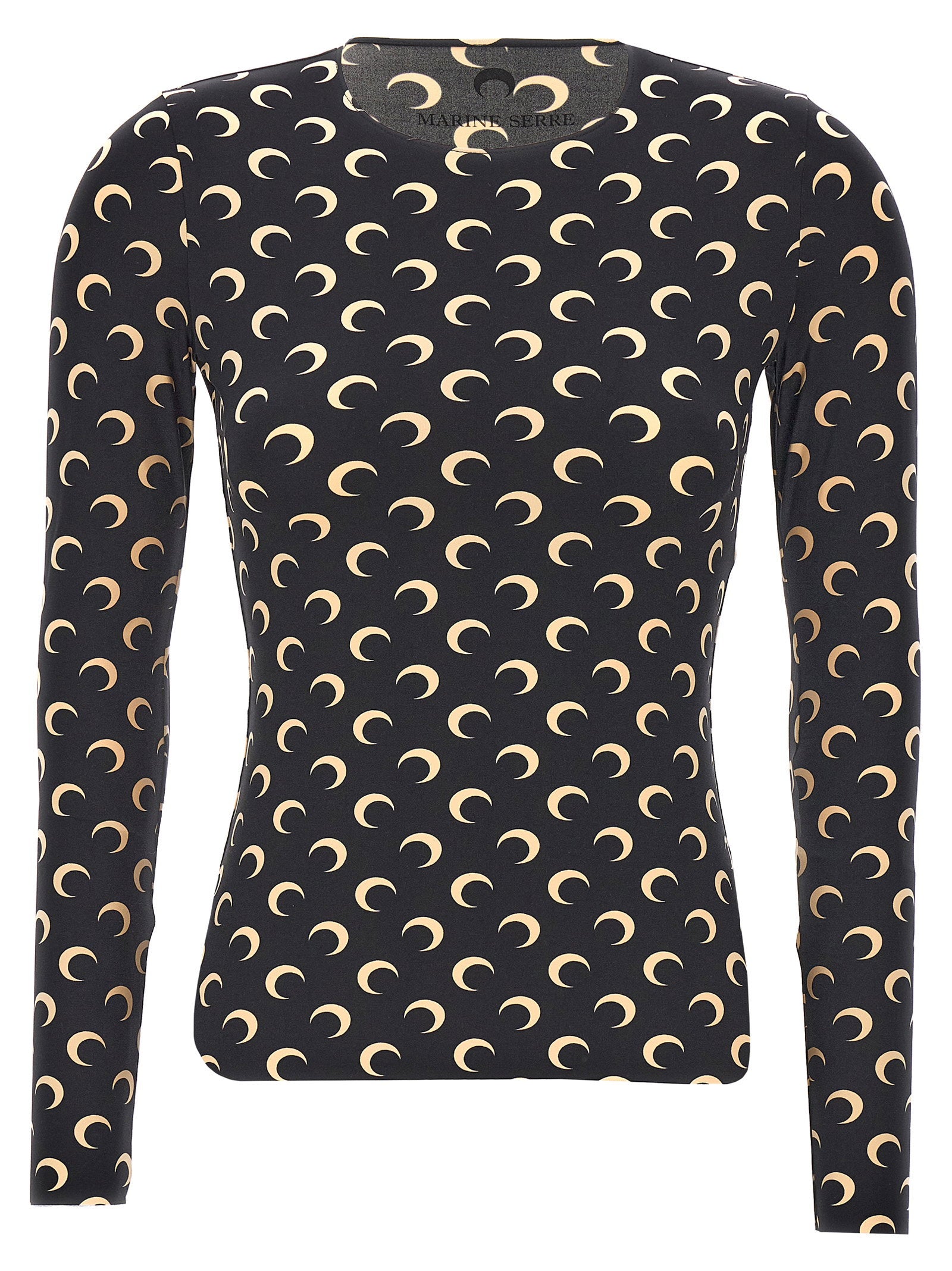 Marine Serre Moon-Printed Jersey T-shirt — Black by Marine Serre