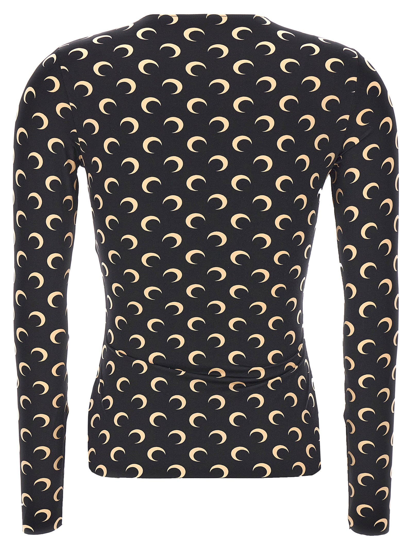 Marine Serre Moon-Printed Jersey T-shirt — Black, view 2