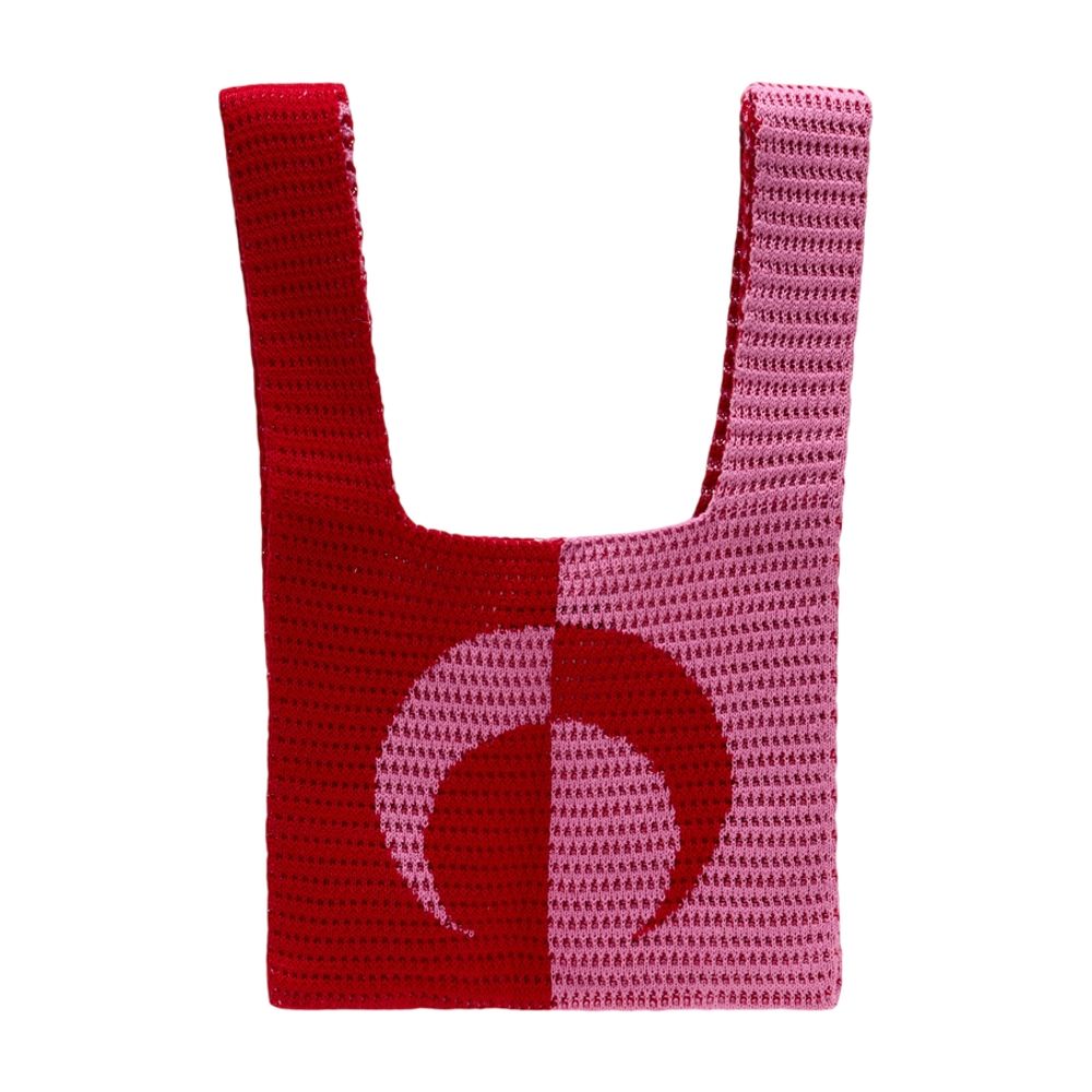 Marine Serre Crochet Colorblock Tote Bag — Red by Marine Serre