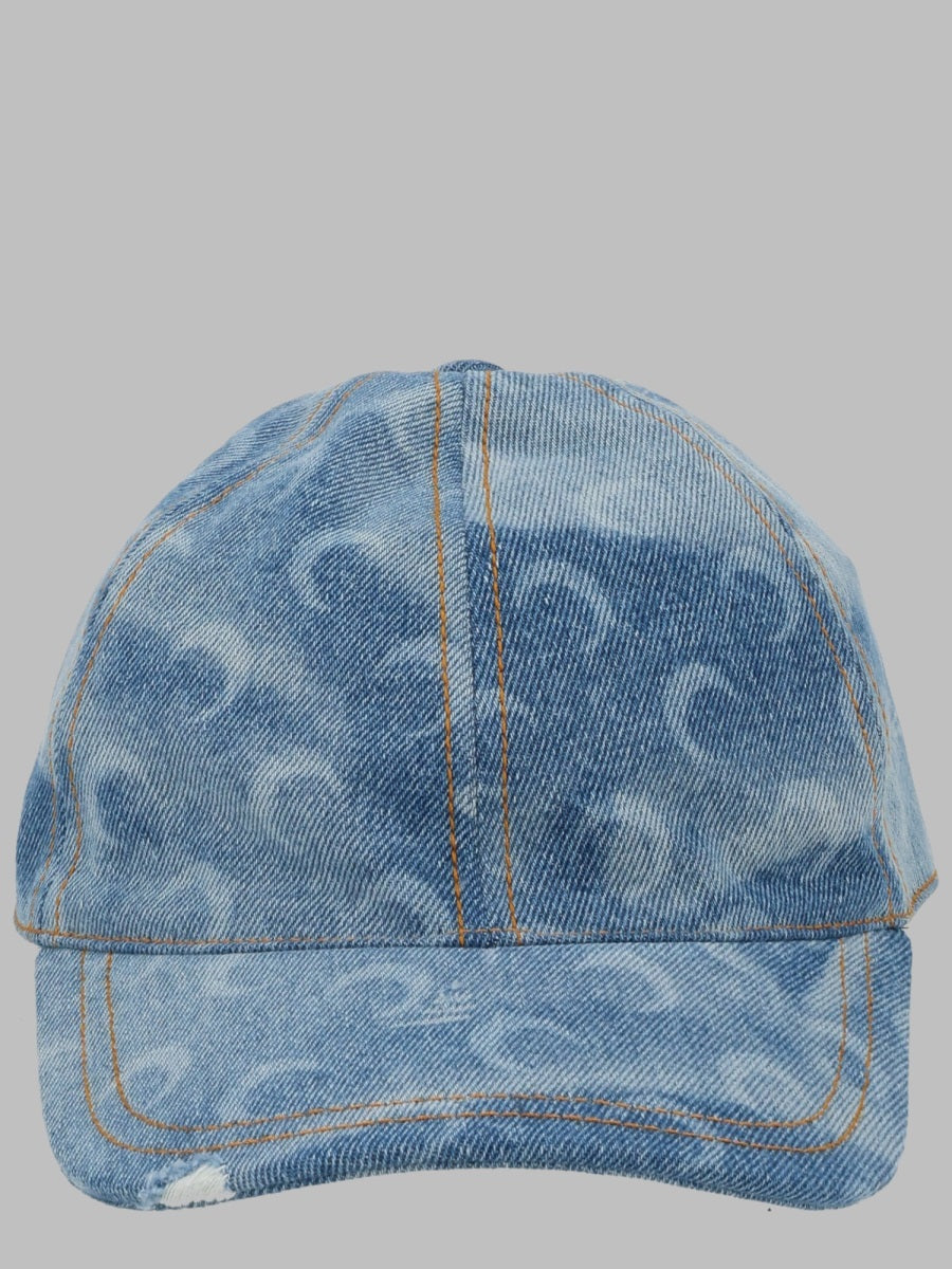 Marine Serre UHG048A_CDEN0011BL05 Baseball Cap — Blue by Marine Serre