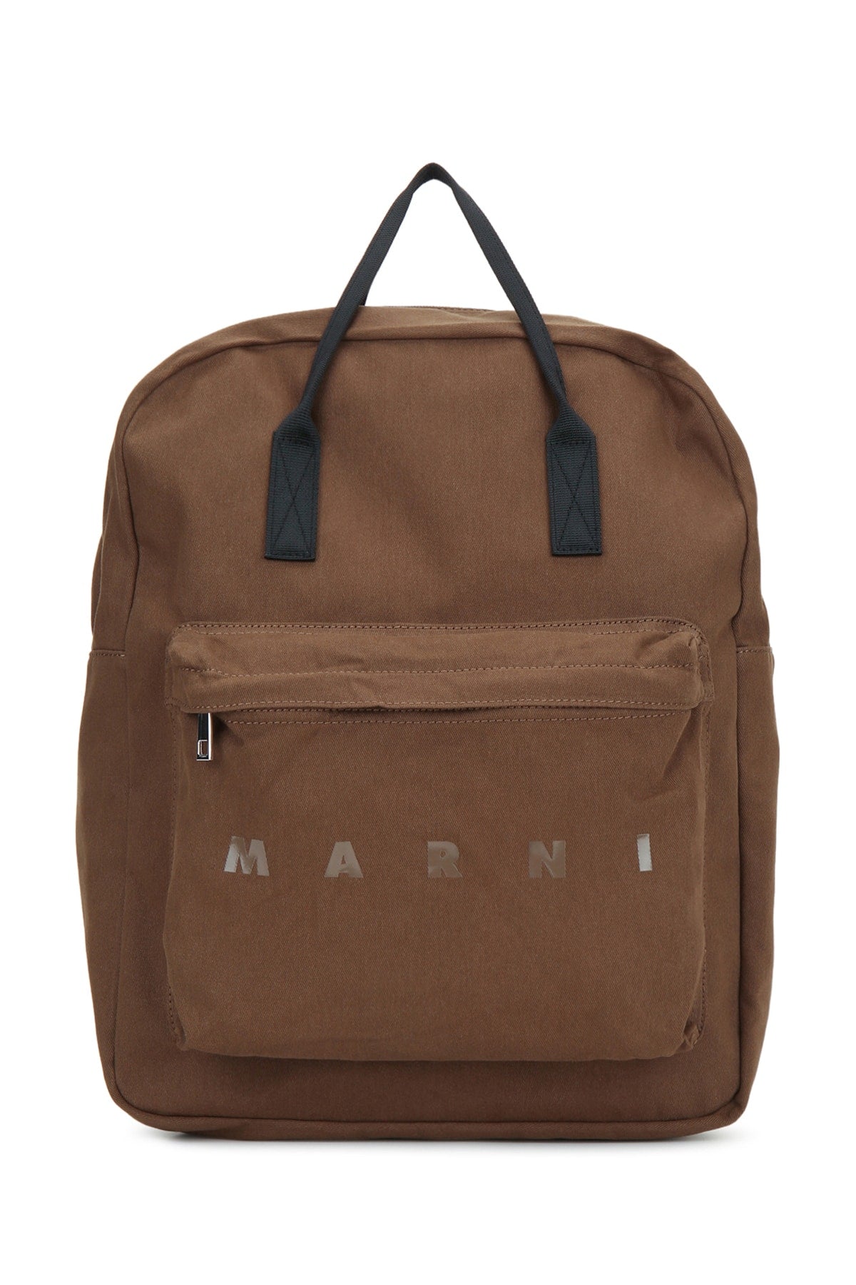 Marni Kids Logo Cotton-Blend Backpack — Brown by Marni Kids
