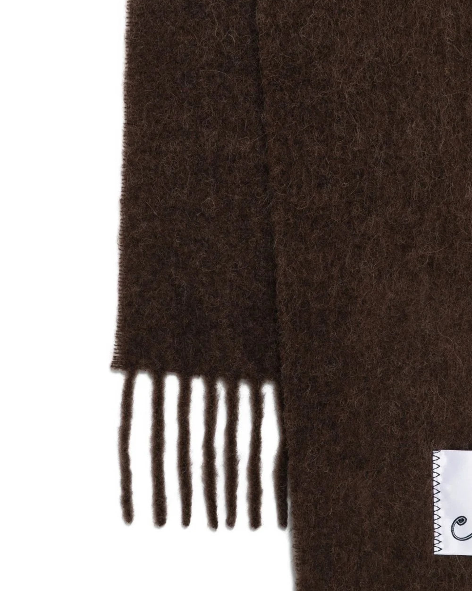 Marni Fringed Alpaca Scarf — Brown, view 2
