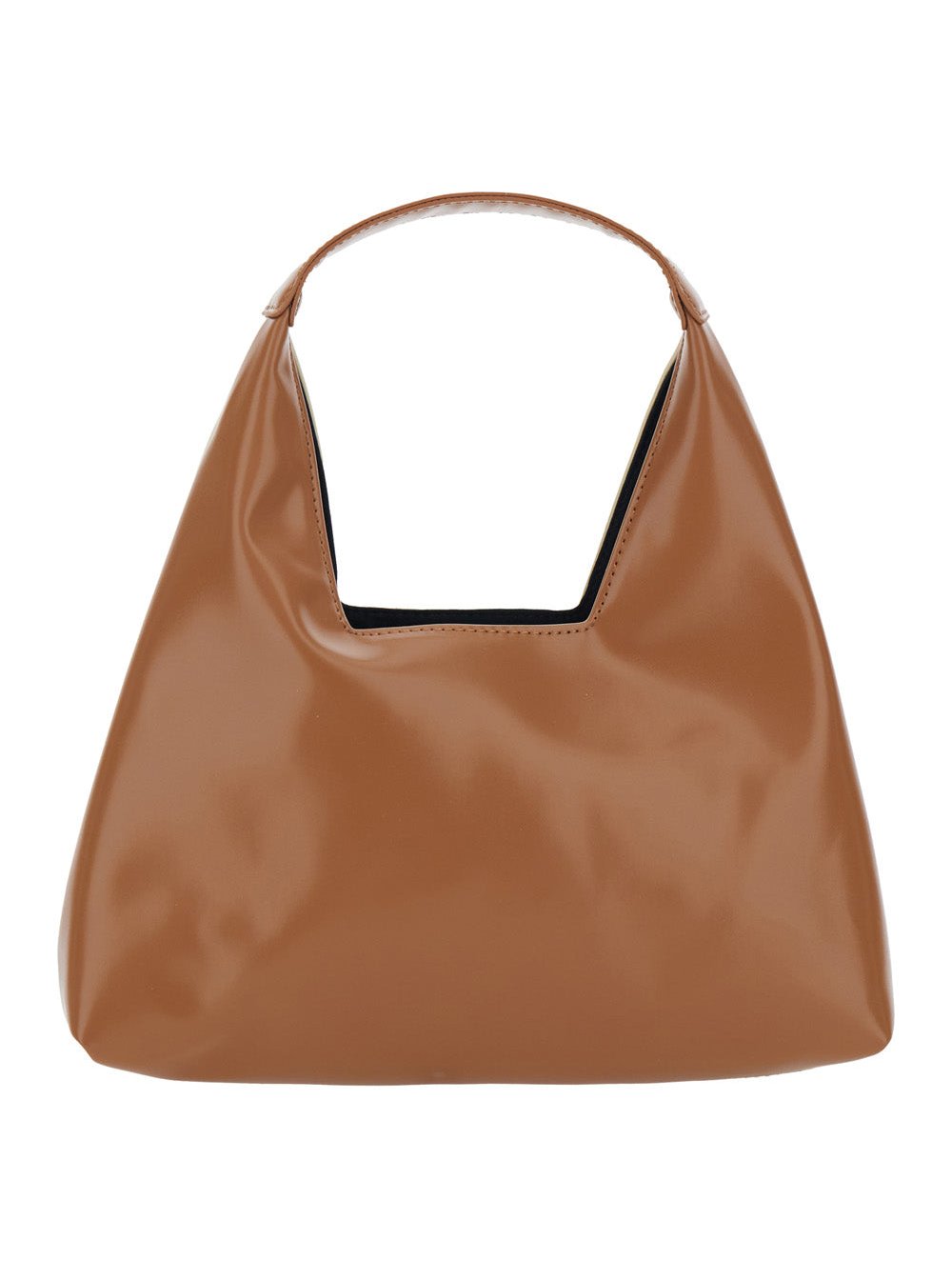 Marni Logo-Embroidered Ecoleather Shoulder Bag — Beige, view 2