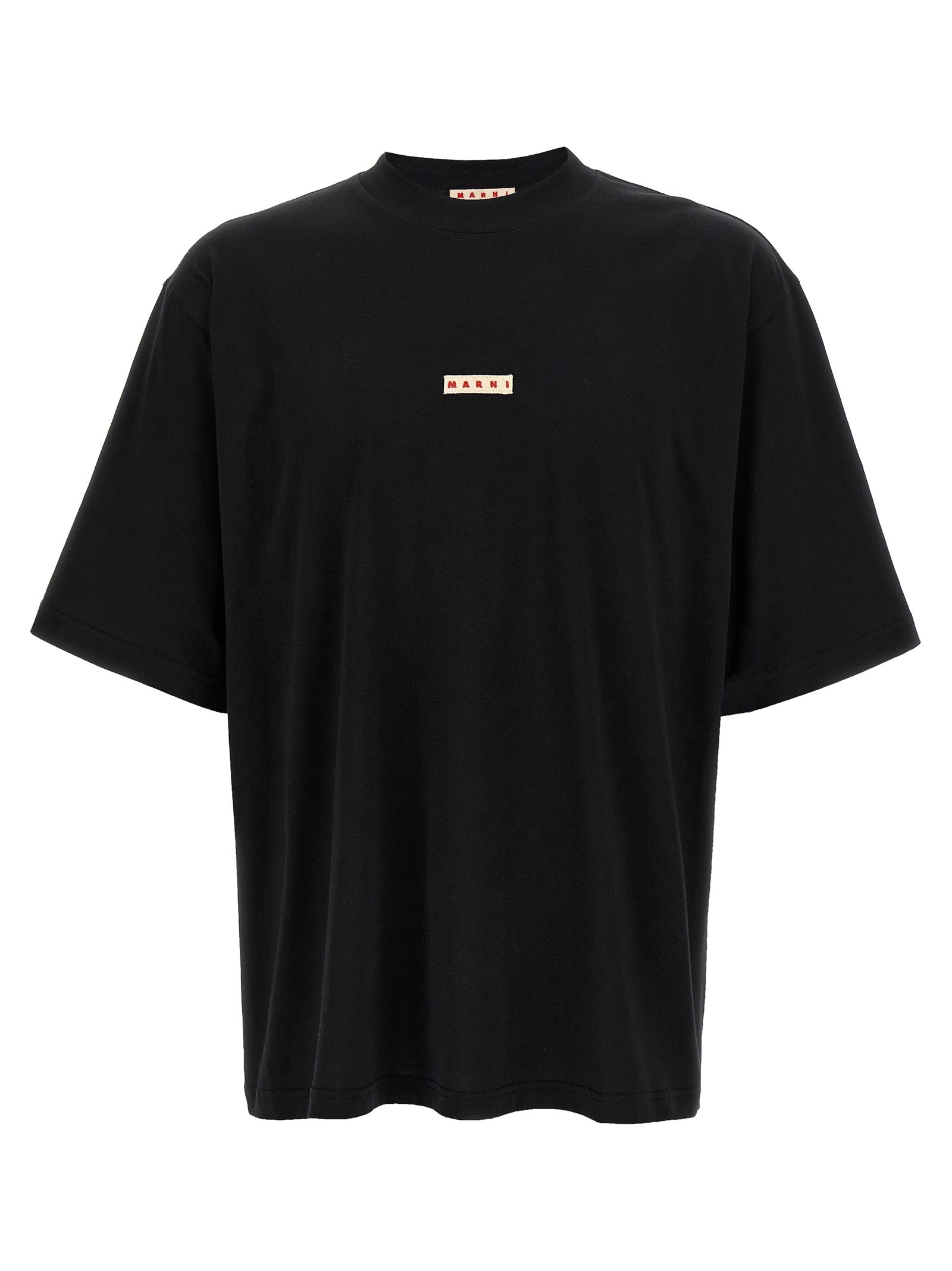Marni Logo-Embroidered Cotton T-Shirt — Black by Marni