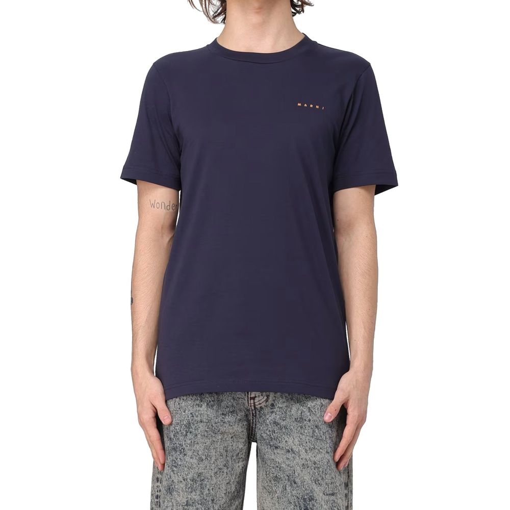 Marni Logo-Embroidered Cotton T-Shirt — Black, view 2