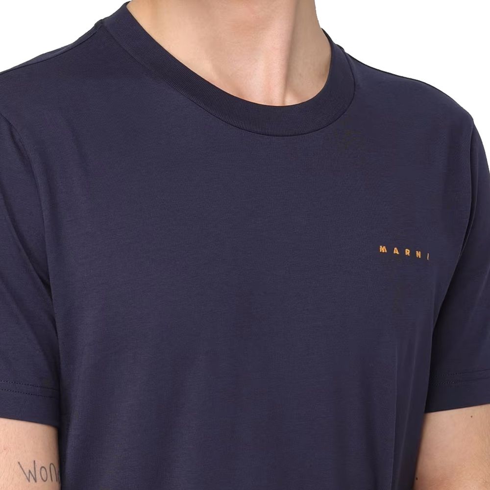 Marni Logo-Embroidered Cotton T-Shirt — Black, view 4