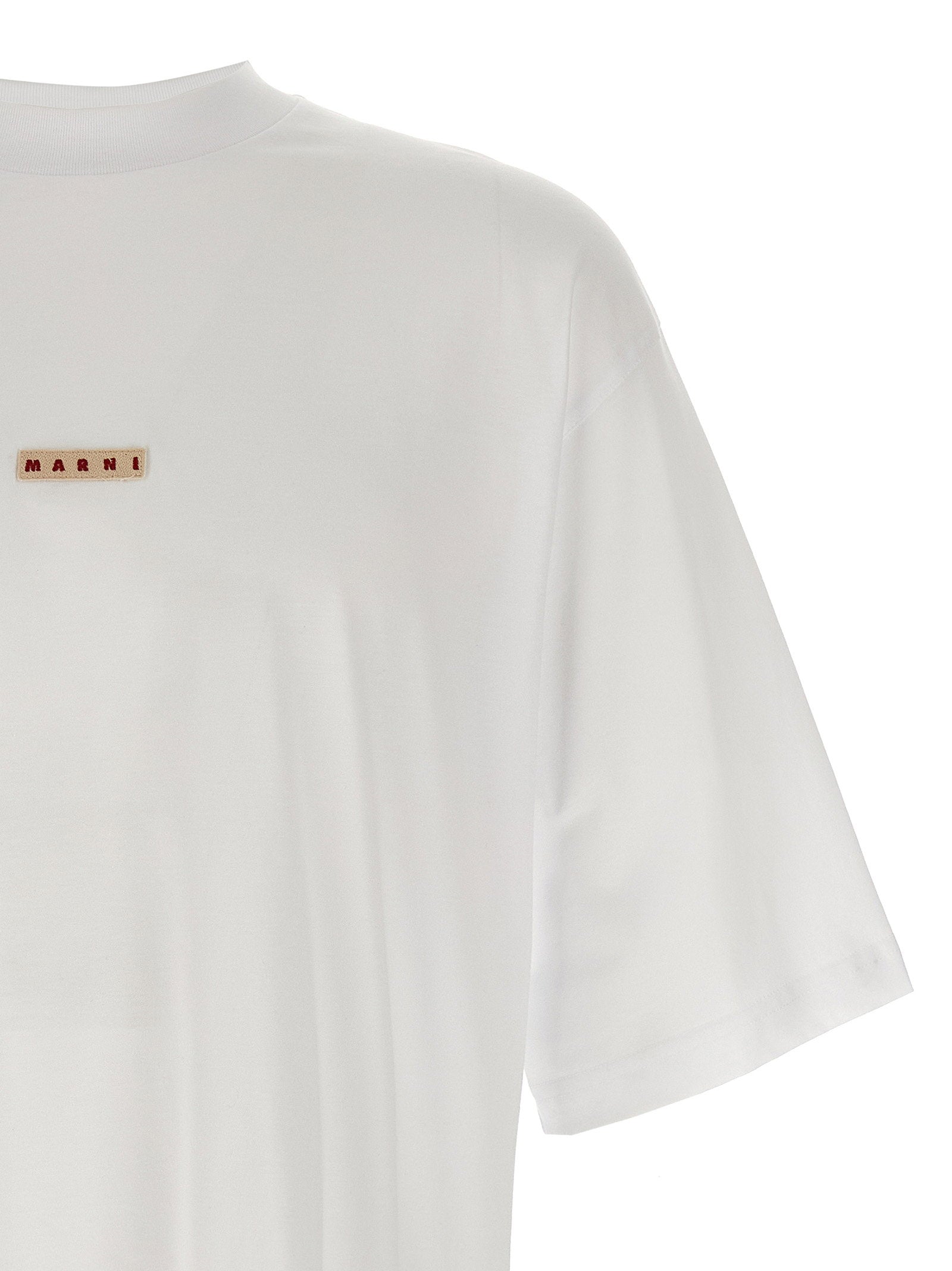 Marni Logo Patch T-Shirt — White, view 3