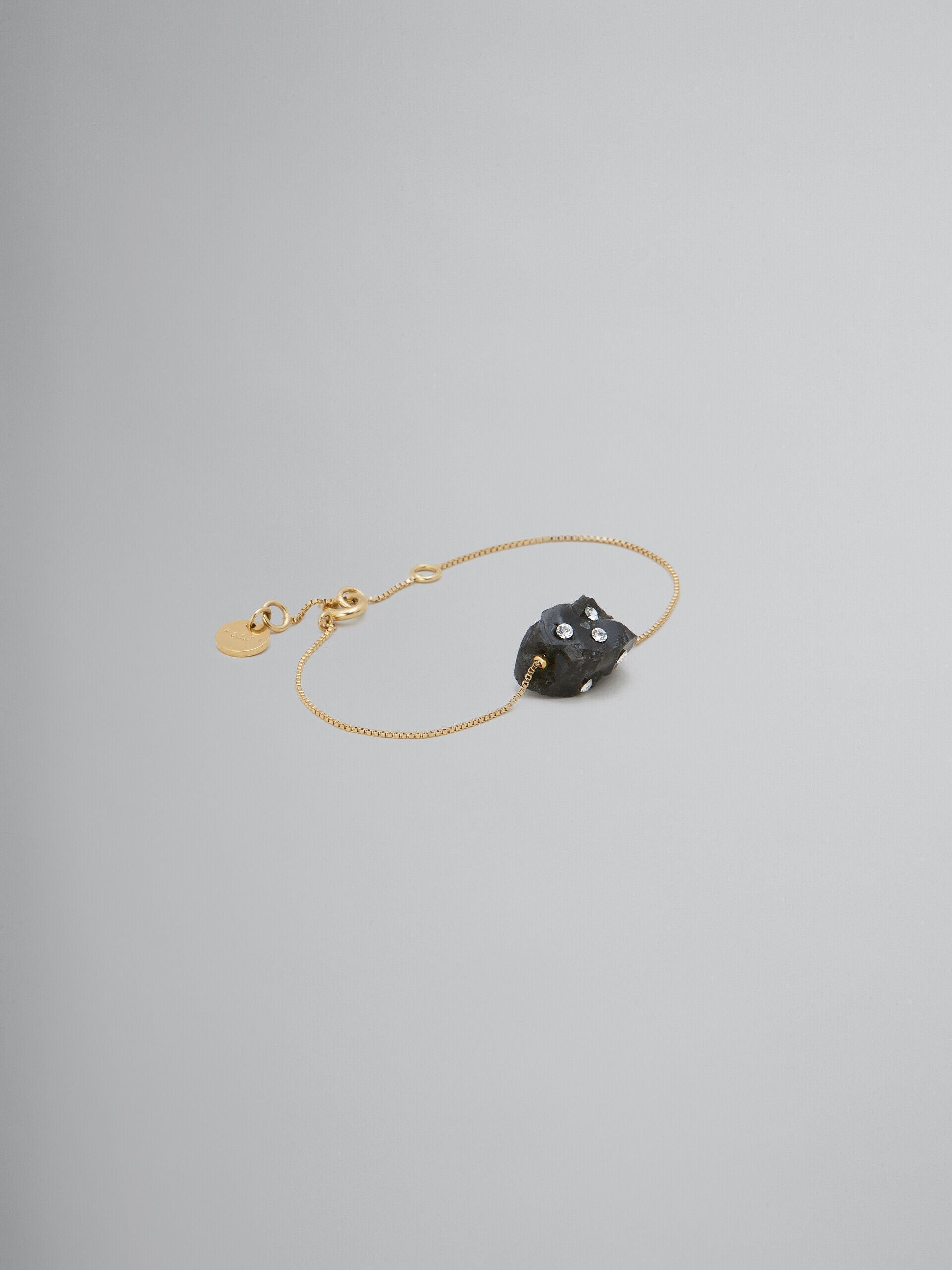 Marni Womens Gold Chain Bracelet With Black Stone Bijoux by Marni