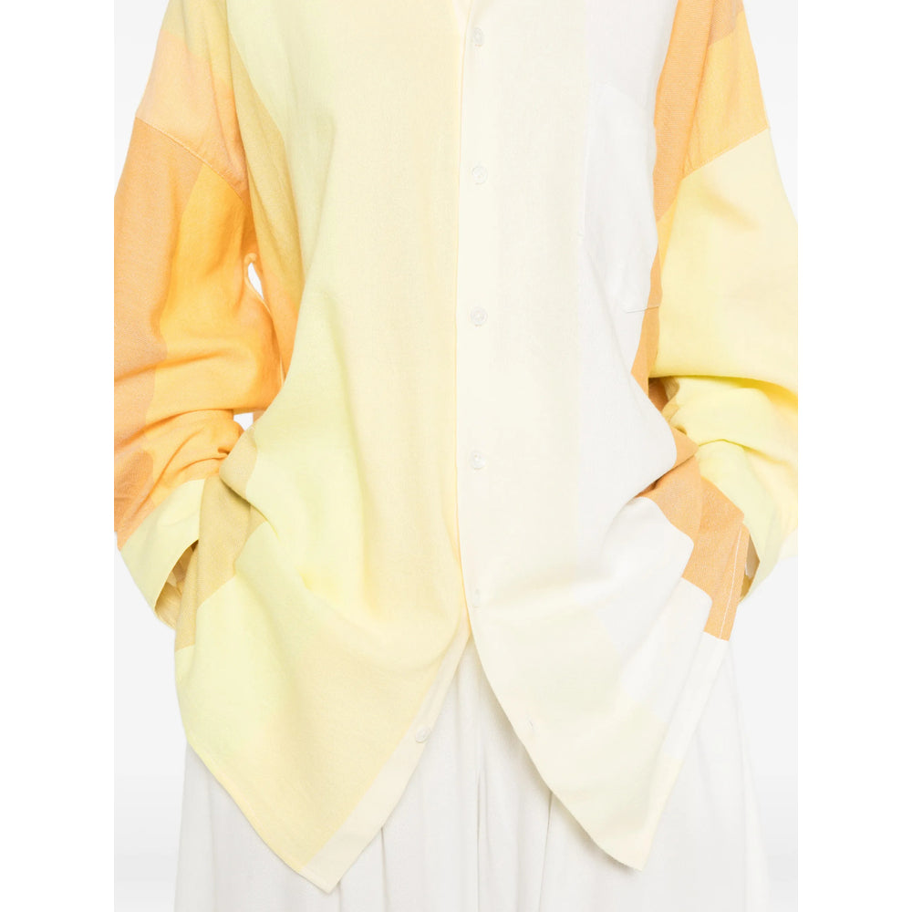 Marrakshi Life Panelled Cotton Shirt — Yellow, view 4