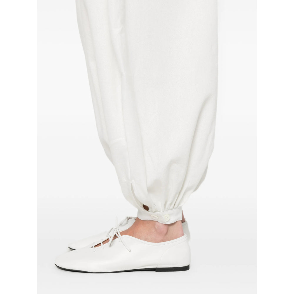 Marrakshi Life Gathered Cotton Trousers — White, view 5