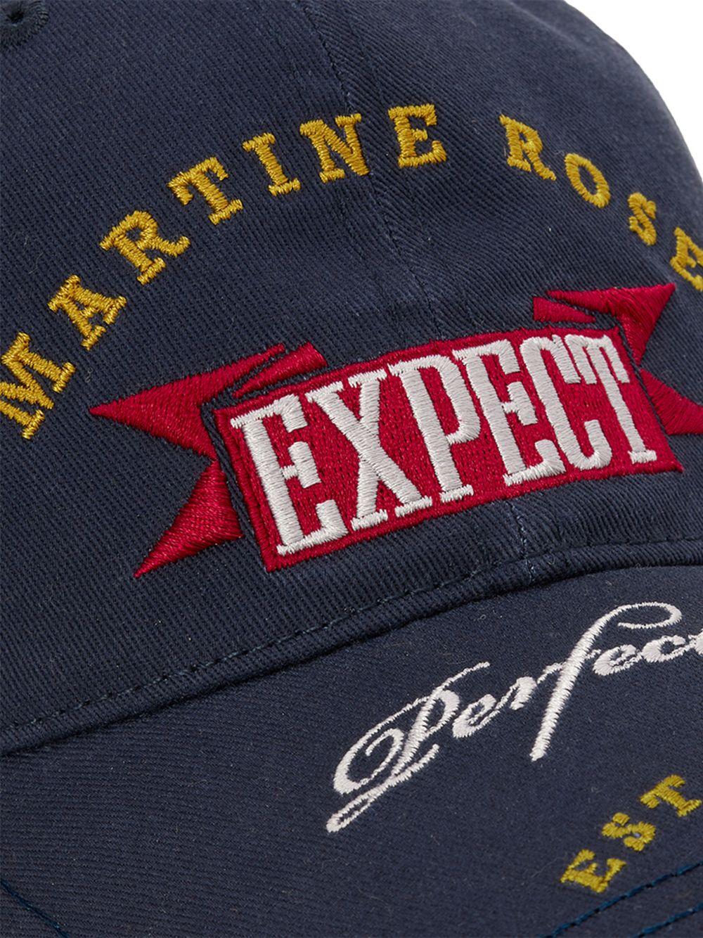 Martine Rose 1168WP13504 Cotton Logo-Embroidered Baseball Cap — Navy, view 2