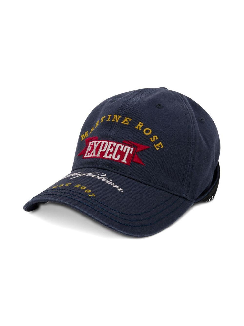 Martine Rose 1168WP13504 Cotton Logo-Embroidered Baseball Cap — Navy, view 3