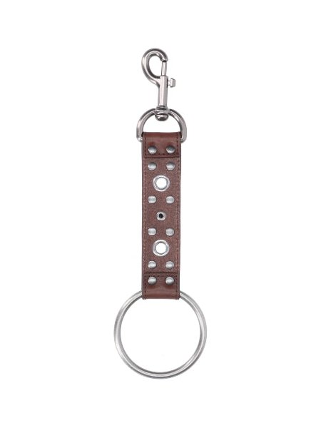 Martine Rose Studded Leather Key Case — Brown, view 2