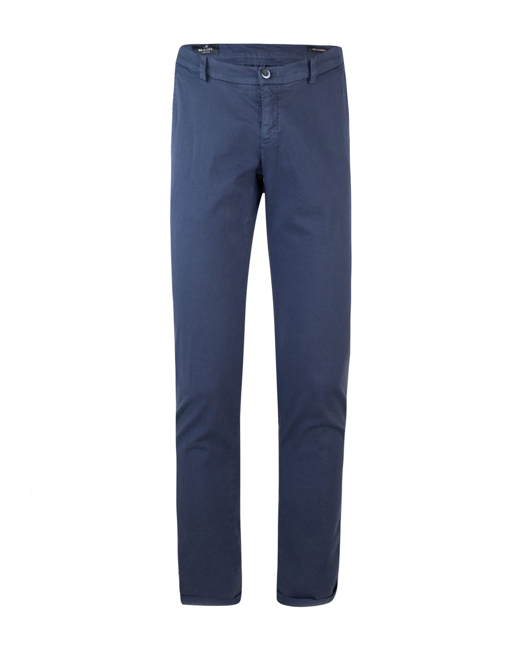 Mason'S Stretch Cotton Chino Trousers — Blue by Mason'S