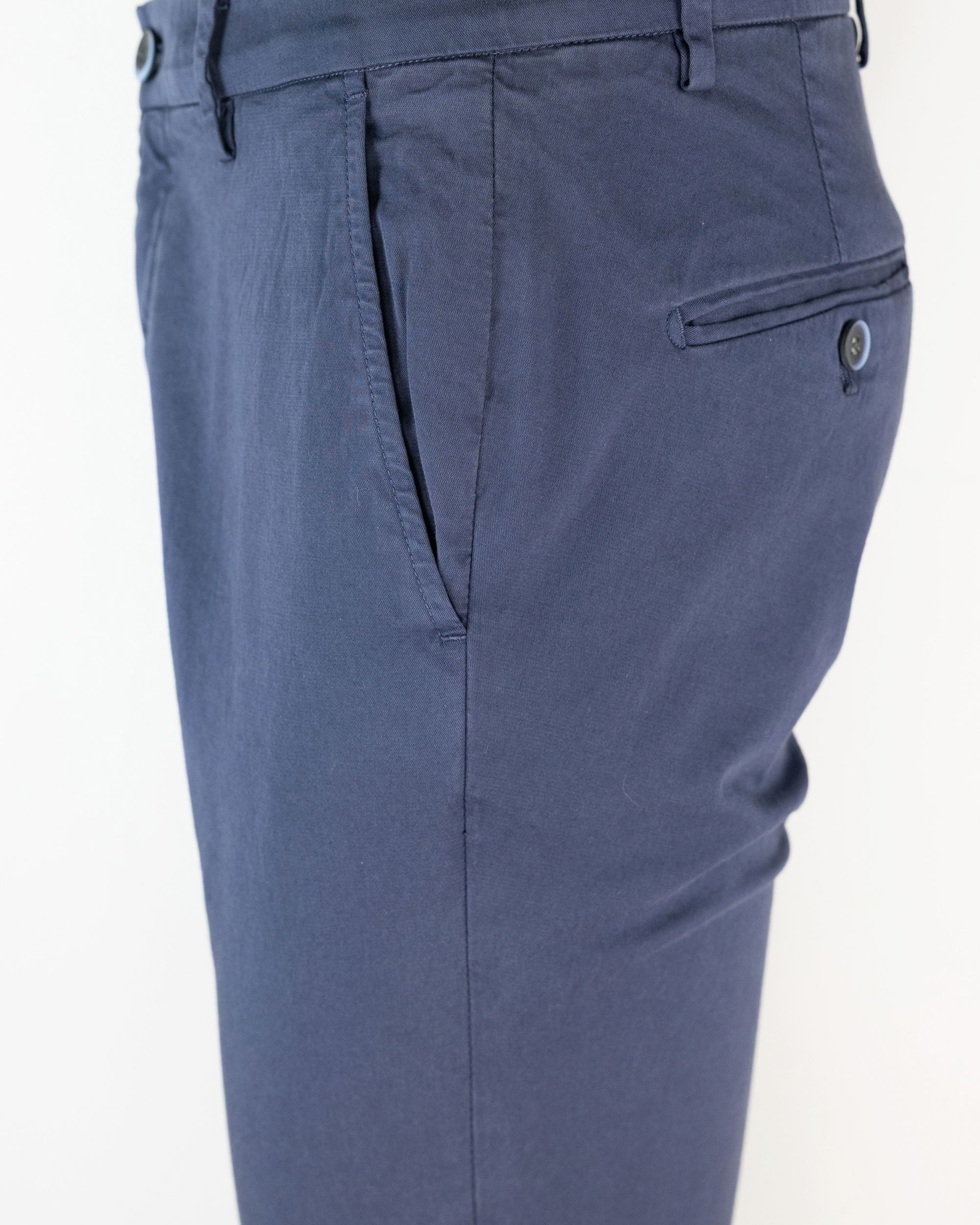 Mason'S Stretch Cotton Chino Trousers — Blue, view 3