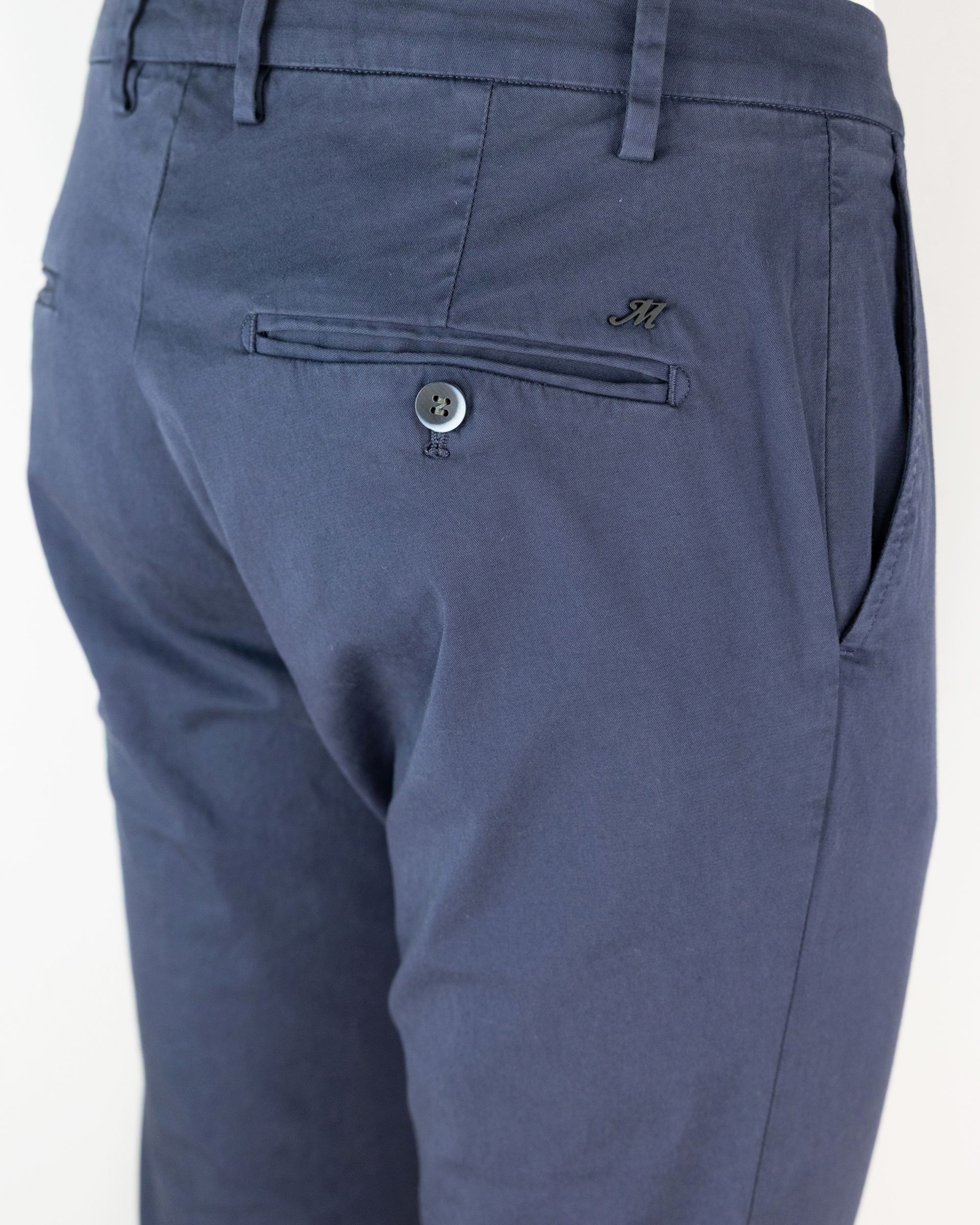 Mason'S Stretch Cotton Chino Trousers — Blue, view 4