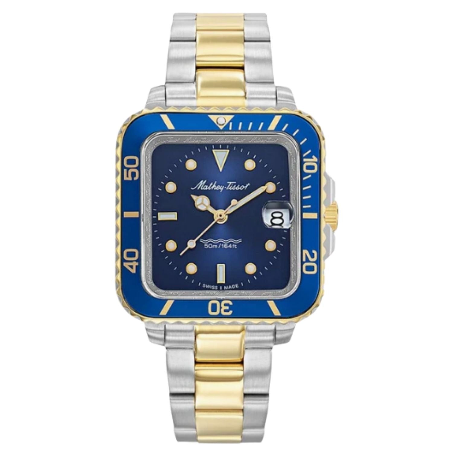 Mathey Tissot Stainless Steel & Gold-Tone Watch — Blue by Mathey Tissot