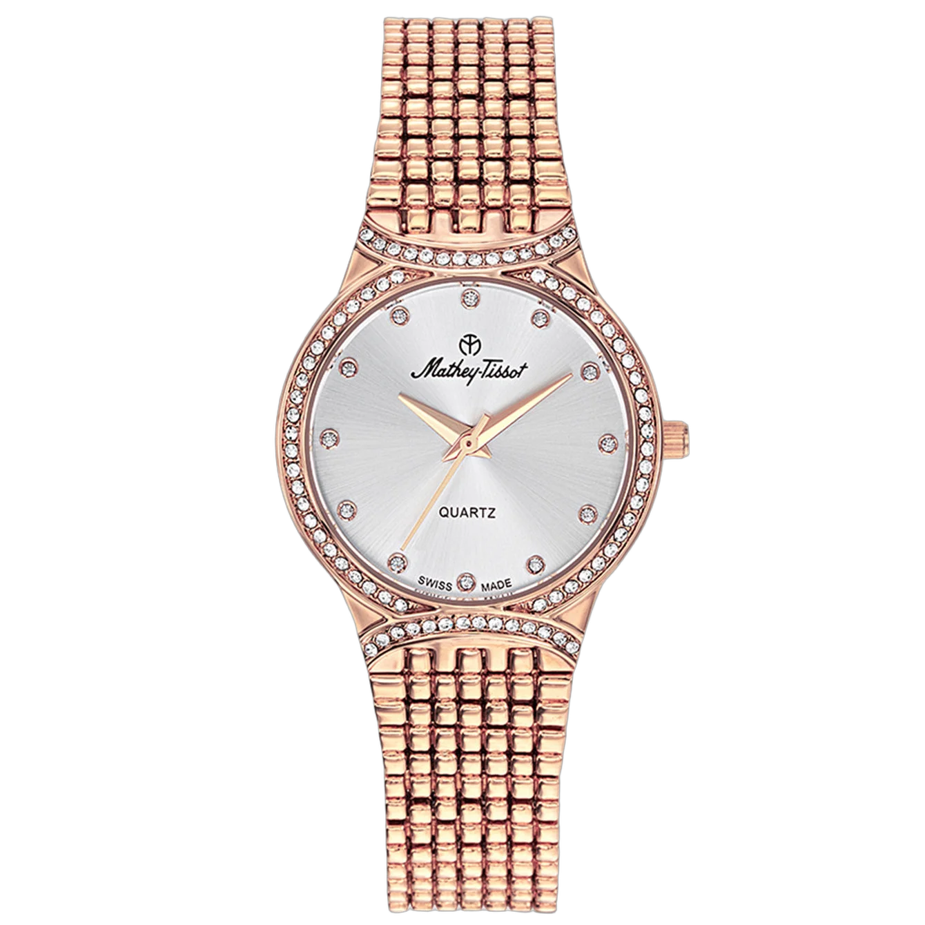 Mathey Tissot Diamond-Bezel Watch — Rose gold by Mathey Tissot