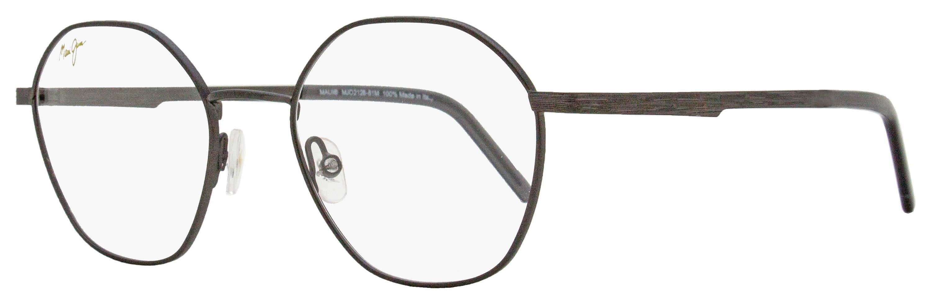 Maui Jim MJO2128 Hexagonal Metal Eyeglasses — Gray by Maui Jim