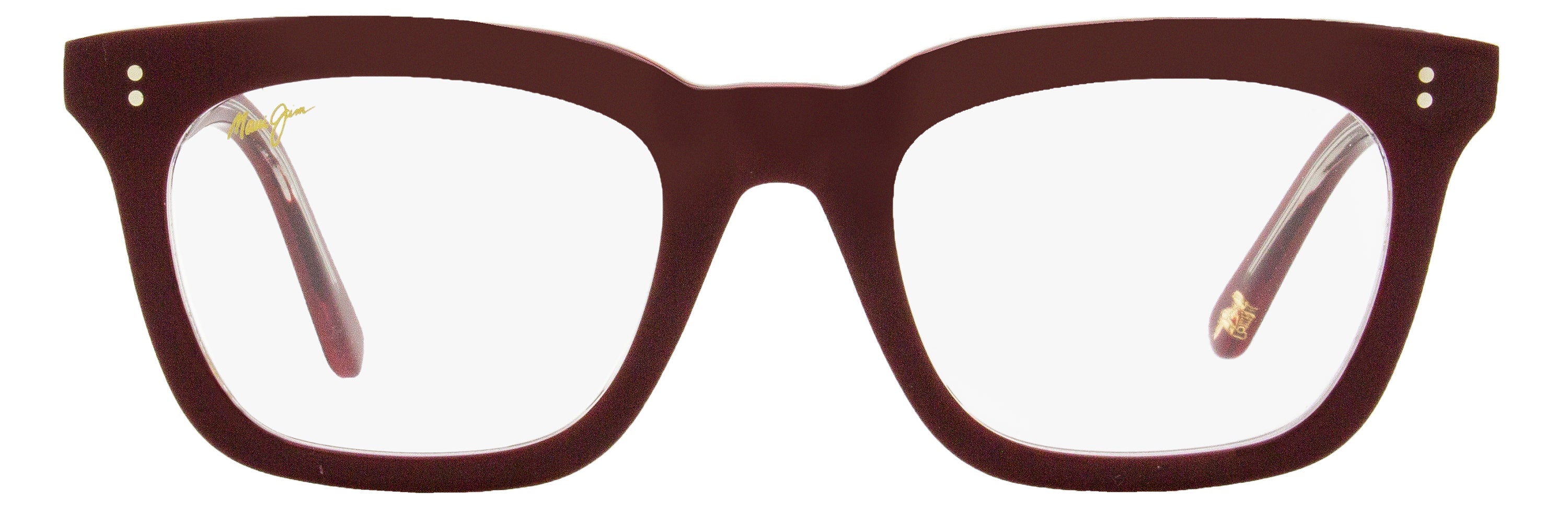 Maui Jim MJO2216 Rectangular Acetate Eyeglasses — Burgundy, view 2