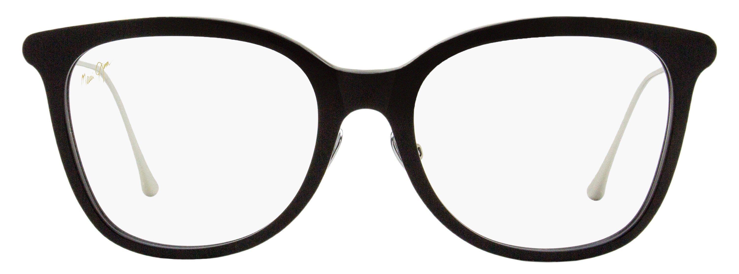 Maui Jim MJO2221 Rounded Square Metal-Trim Acetate Eyeglasses — Black, view 2