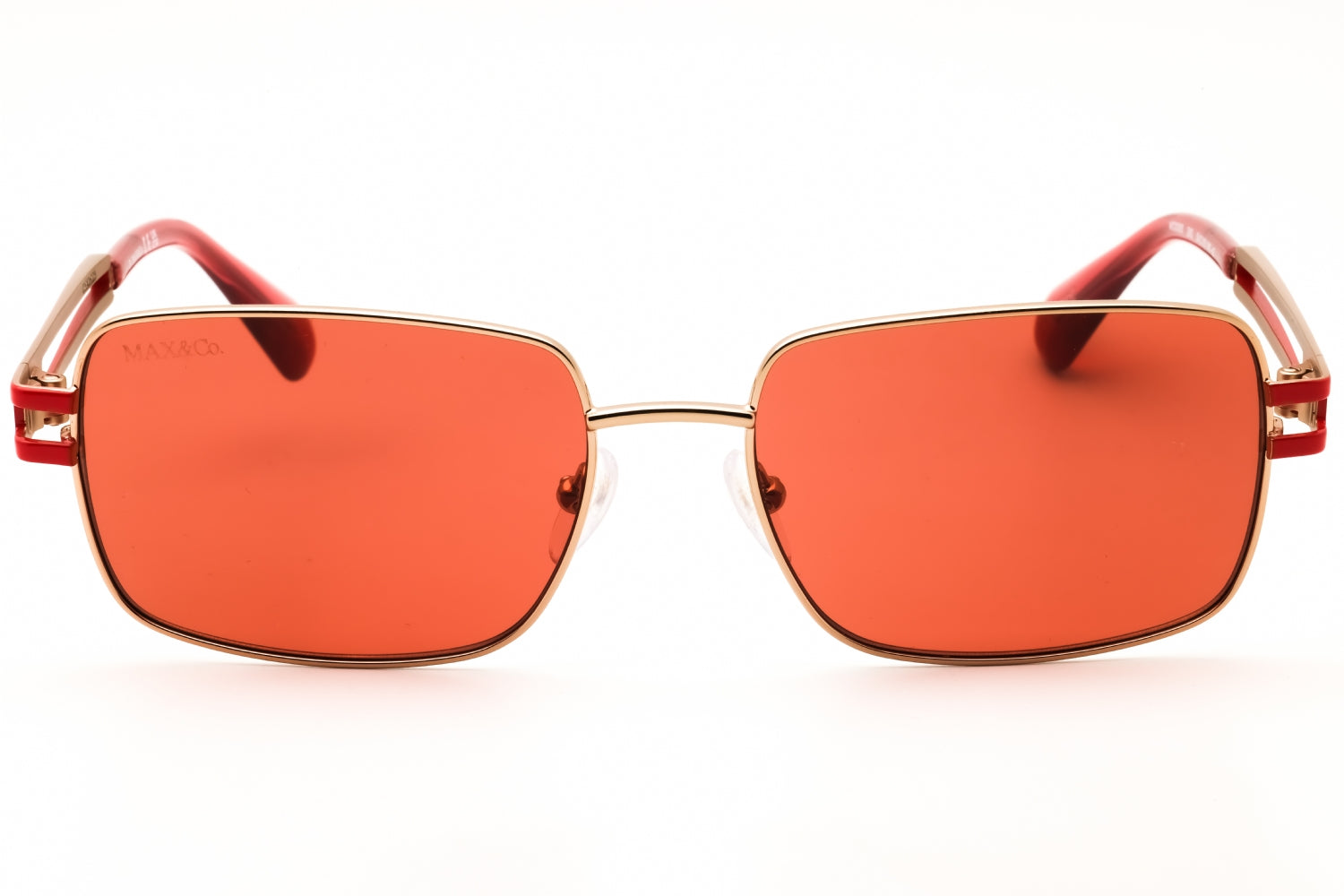 Max & Co MO0090 Rectangular Metal Sunglasses — Red, view 2