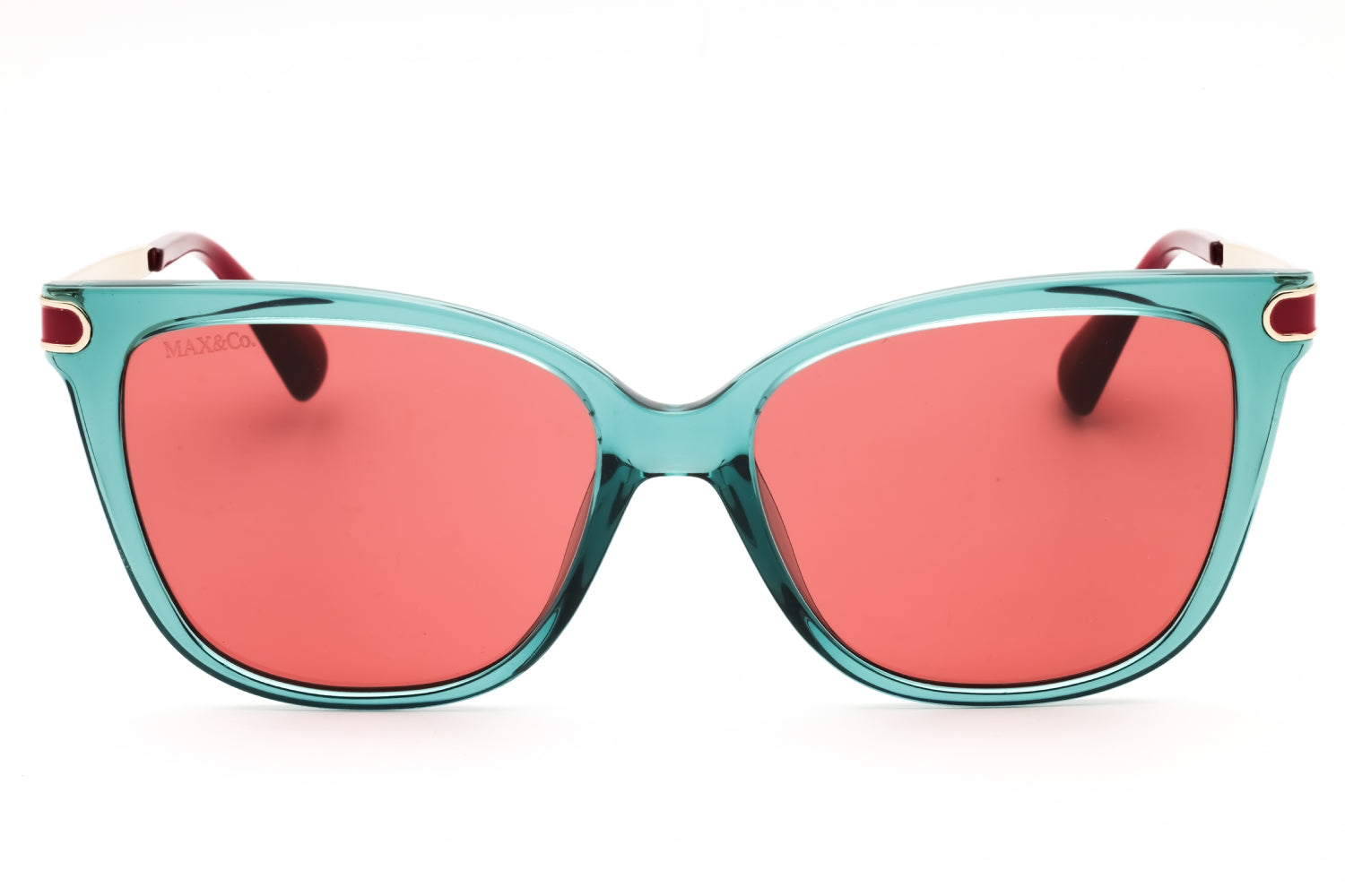 Max & Co MO0100 Rectangular Frame Sunglasses — Turquoise, view 2