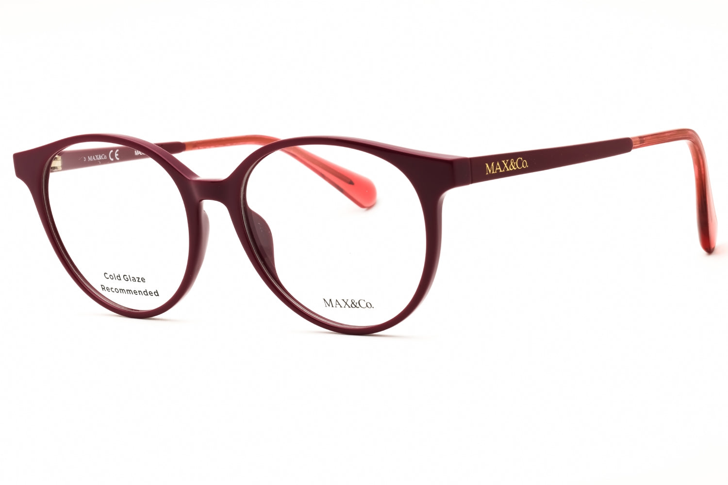 Max & Co MO5053 Round Injected Propionate Eyeglasses — Burgundy by Max & Co