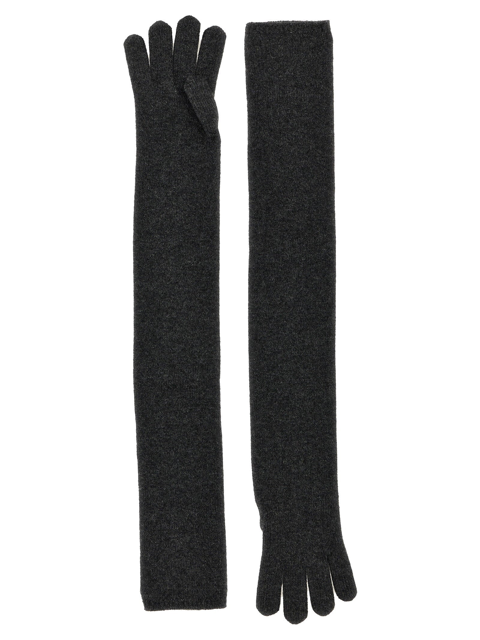 Max Mara Timor Gloves — Charcoal, view 2
