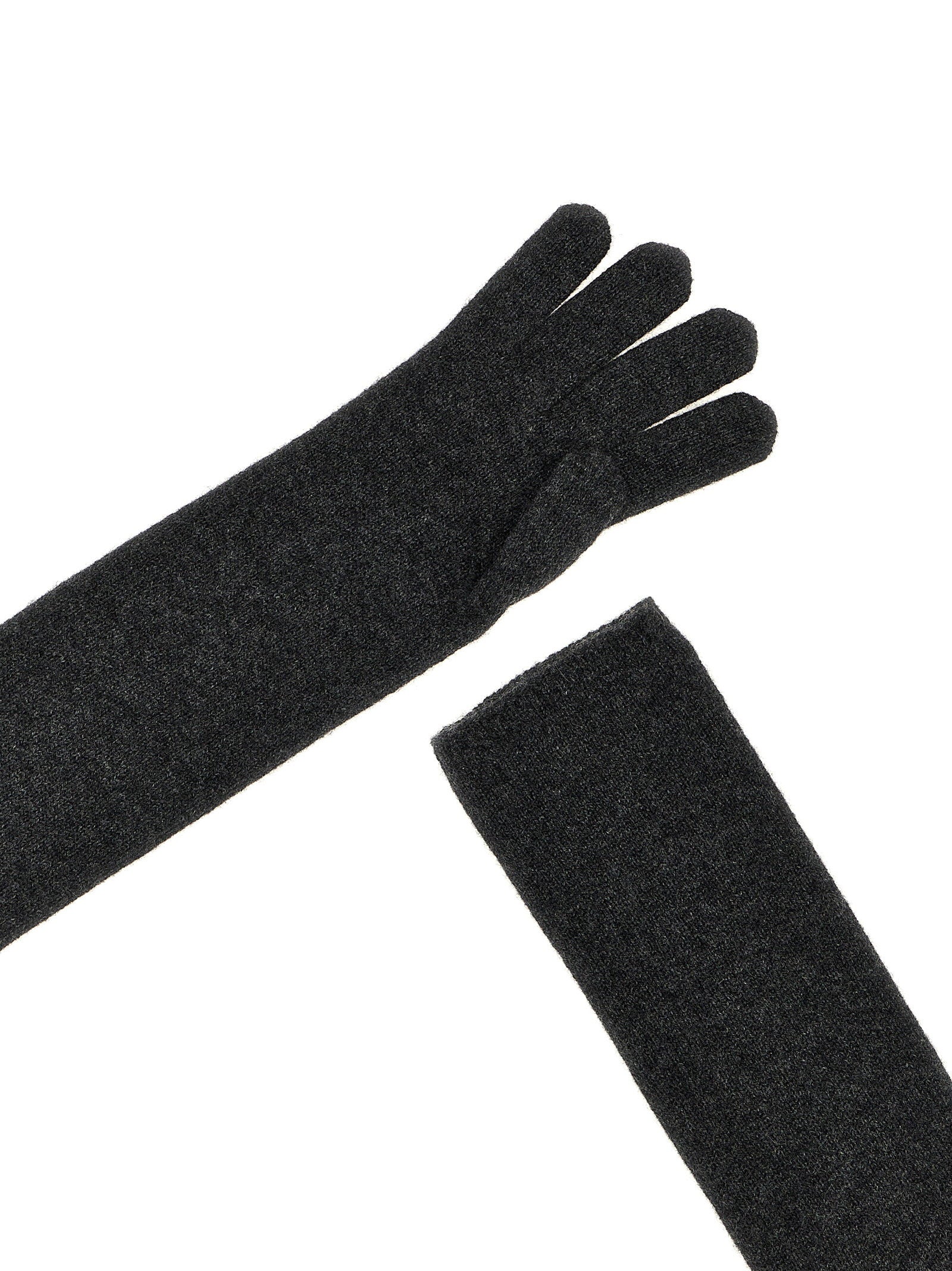 Max Mara Timor Gloves — Charcoal, view 3