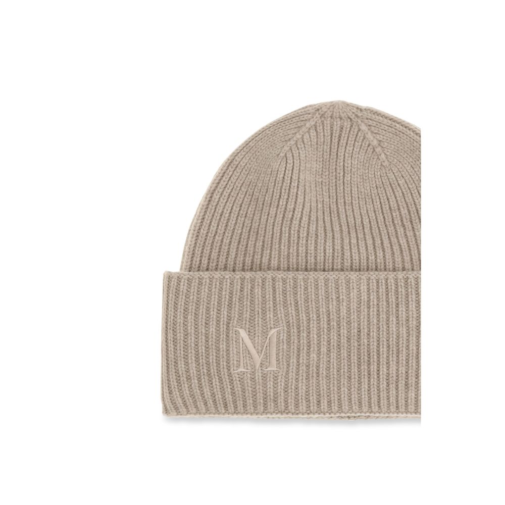 Max Mara MA2624576062600002BB Cashmere Ribbed Knit Beanie — Beige, view 3