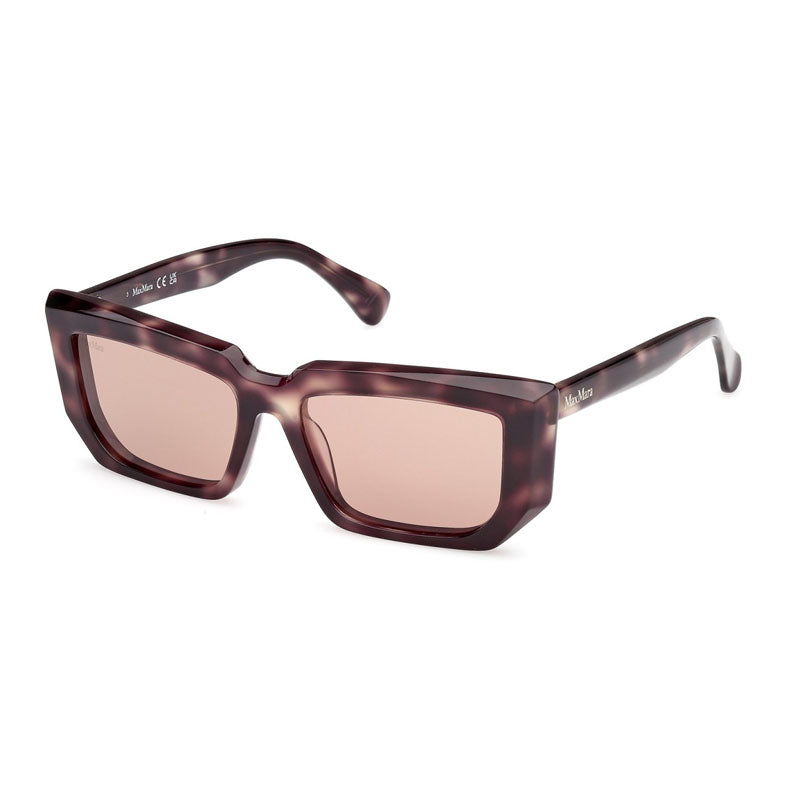 Max Mara MM012655E Rectangle Full Rim Sunglasses — Brown by Max Mara