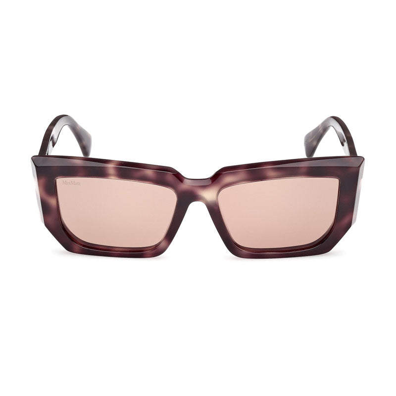 Max Mara MM012655E Rectangle Full Rim Sunglasses — Brown, view 2