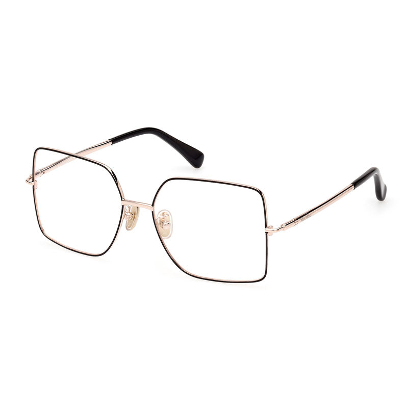 Max Mara MM5098-H028 Square-Frame Metal Eyeglasses — Rose gold by Max Mara