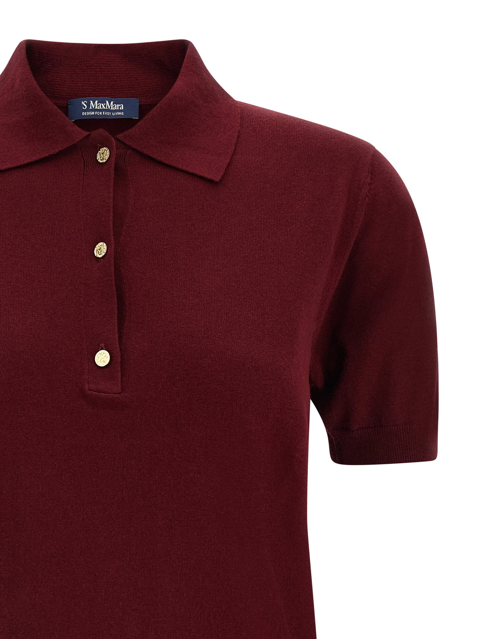 Max Mara 'S Pomposa Polo Shirt — Burgundy, view 3