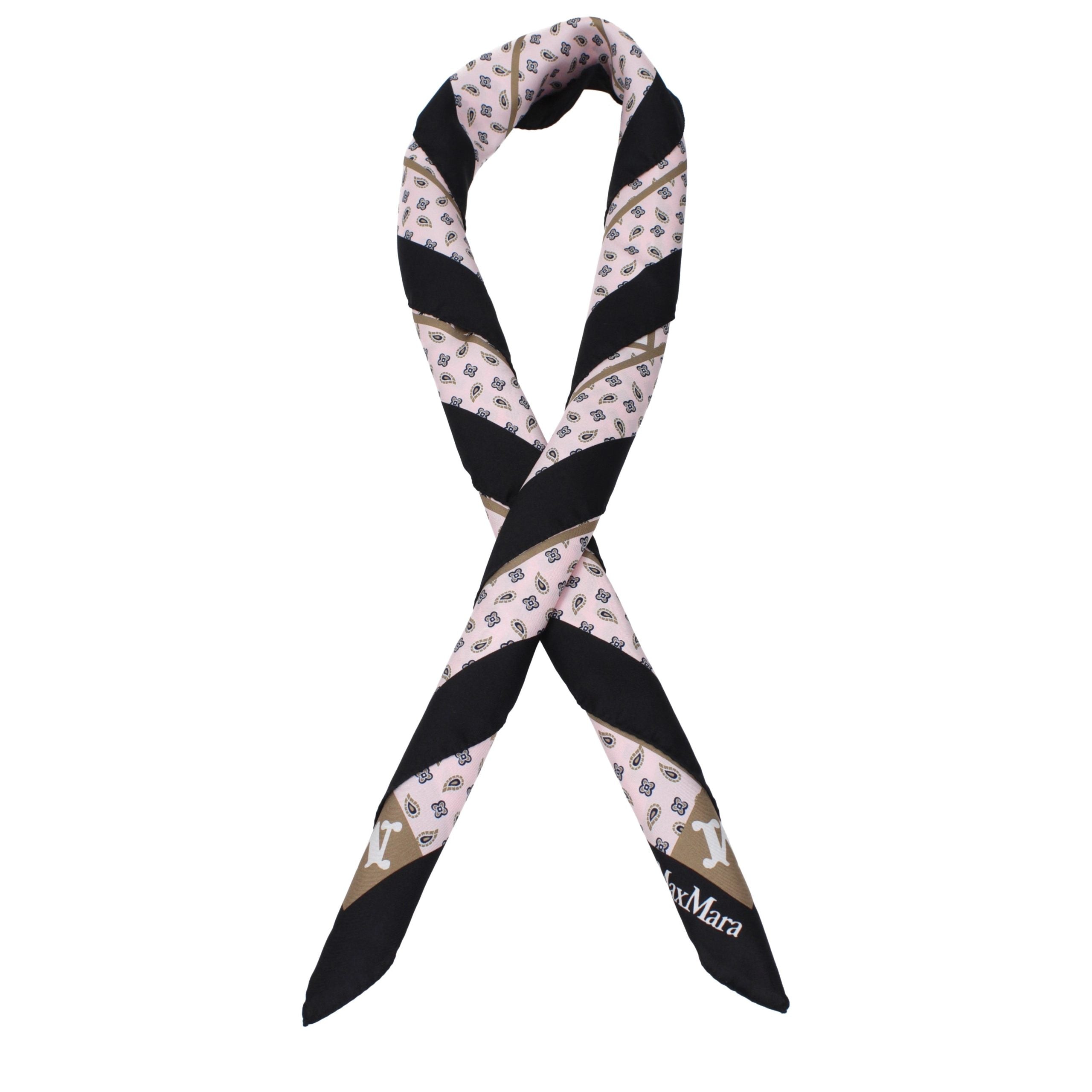 Max Mara Striped Silk Foulard Scarf — Pink by Max Mara
