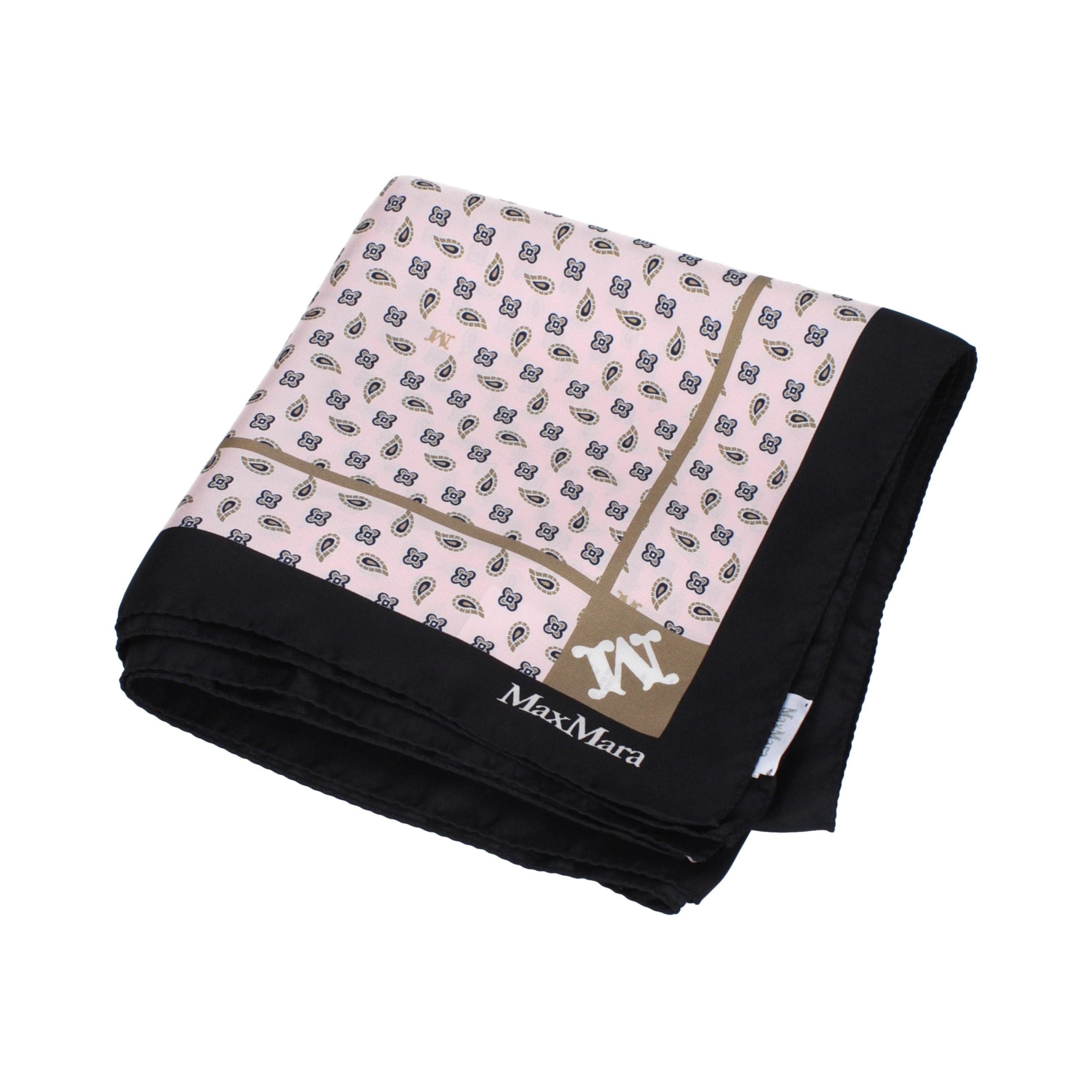 Max Mara Striped Silk Foulard Scarf — Pink, view 2