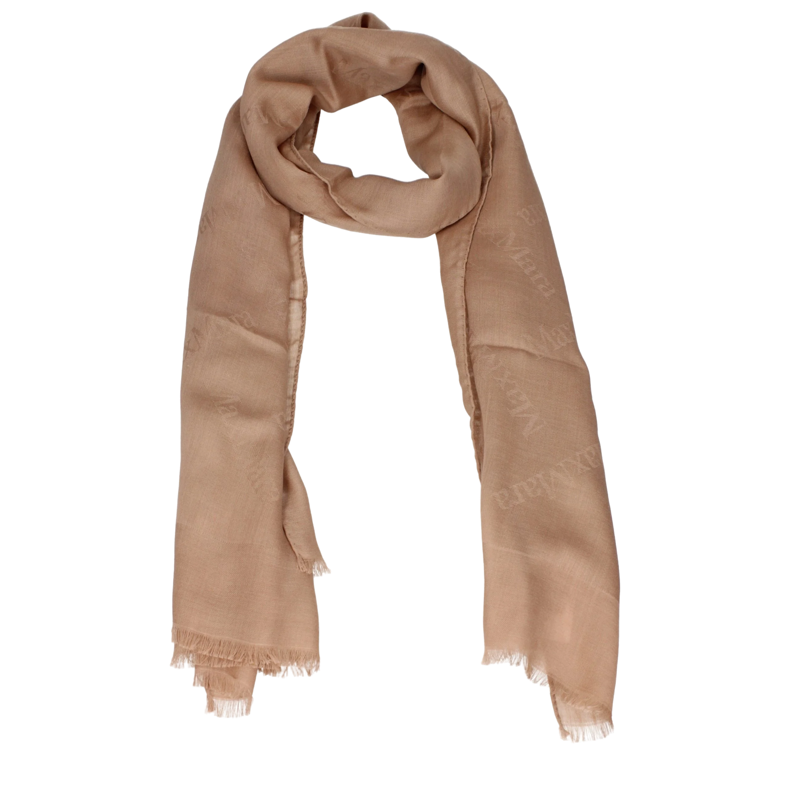 Max Mara Logo-Woven Wool Scarf — Pink by Max Mara