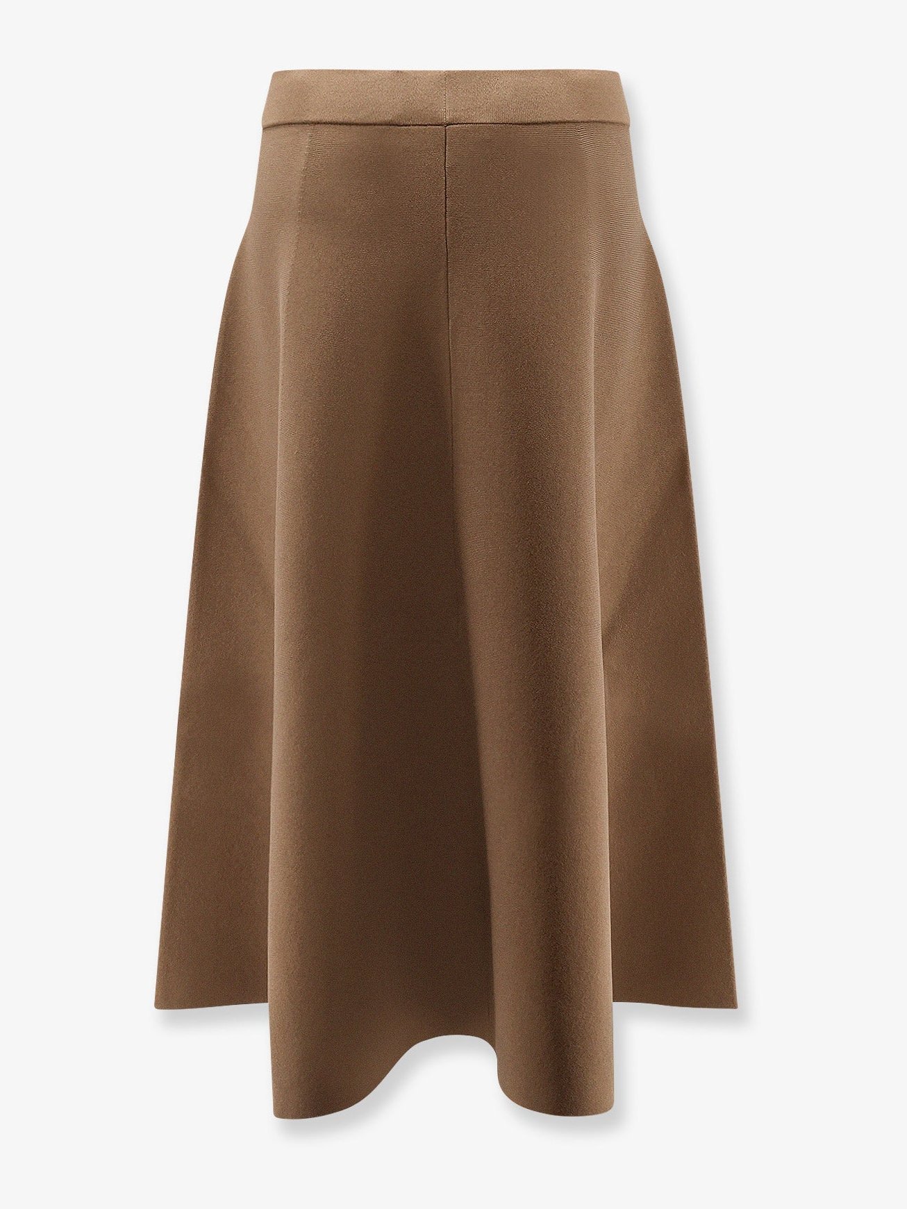 Max Mara Viscose Blend Flared Skirt — Brown, view 2
