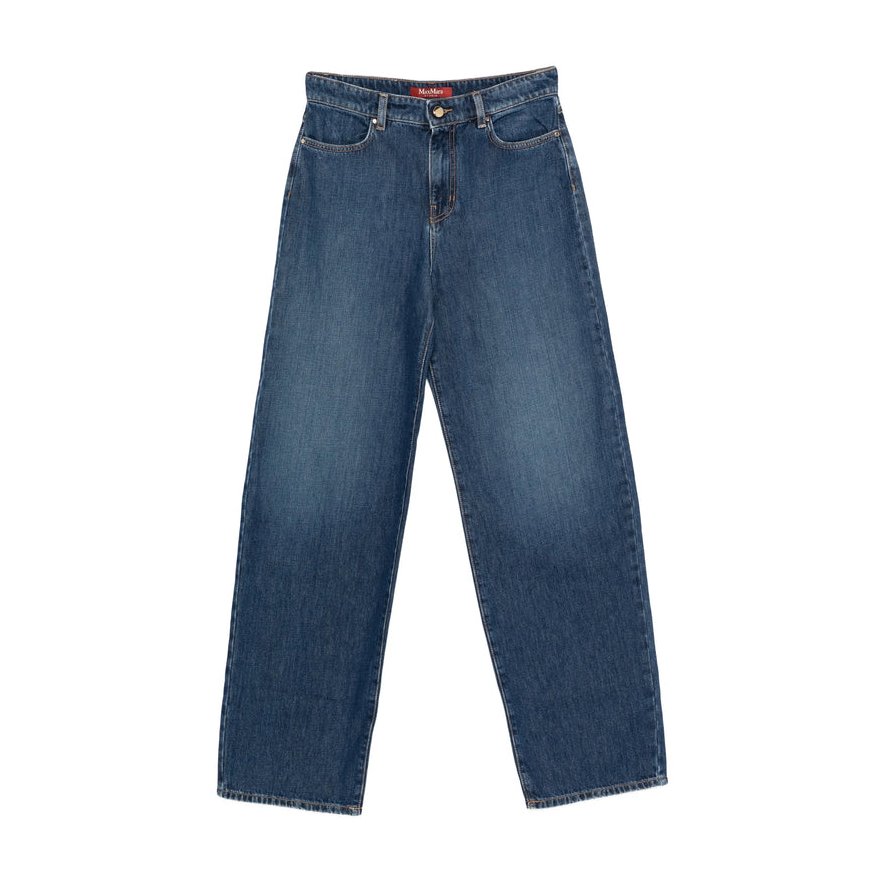 Max Mara Studio Straight-Leg Cotton Jeans — Blue by Max Mara Studio