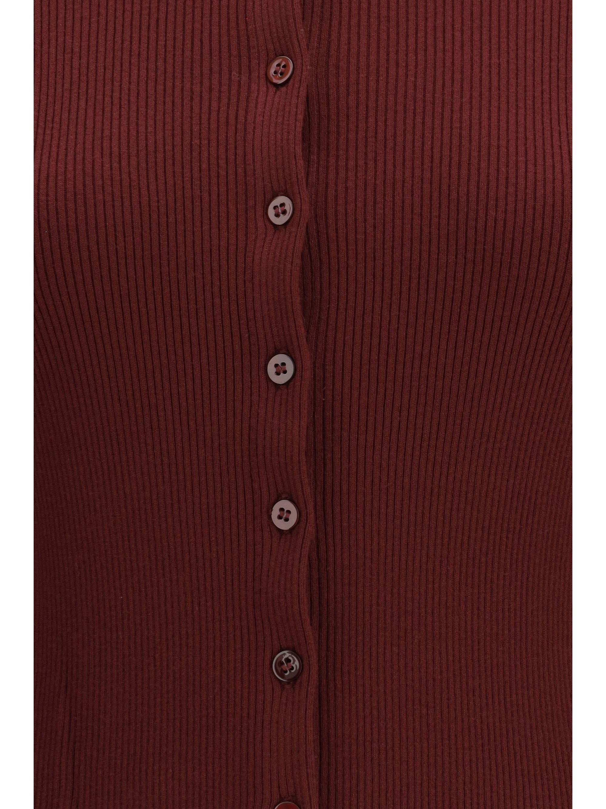 Max Mara Weekend Ribbed Viscose Cardigan — Red, view 3
