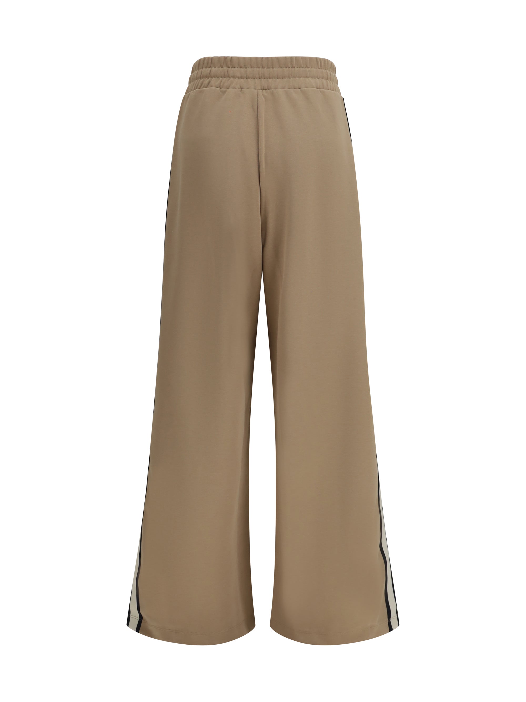 Max Mara Weekend Wide-leg Cotton Jersey Trousers — Beige, view 2