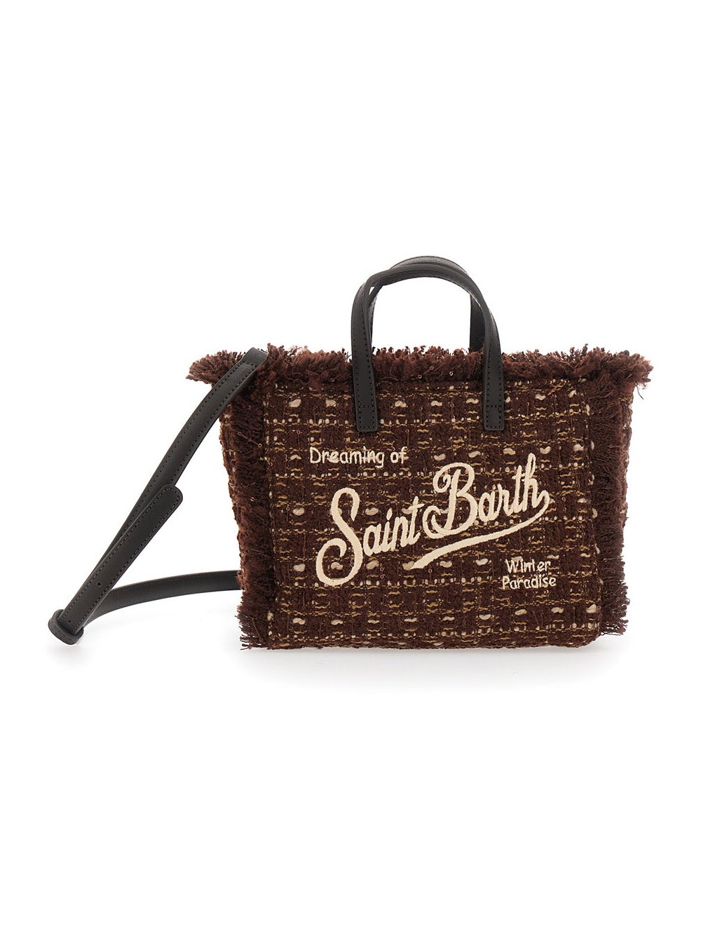 Mc2 Saint Barth Tweed Mini Bag — Brown by MC2 Saint Barth