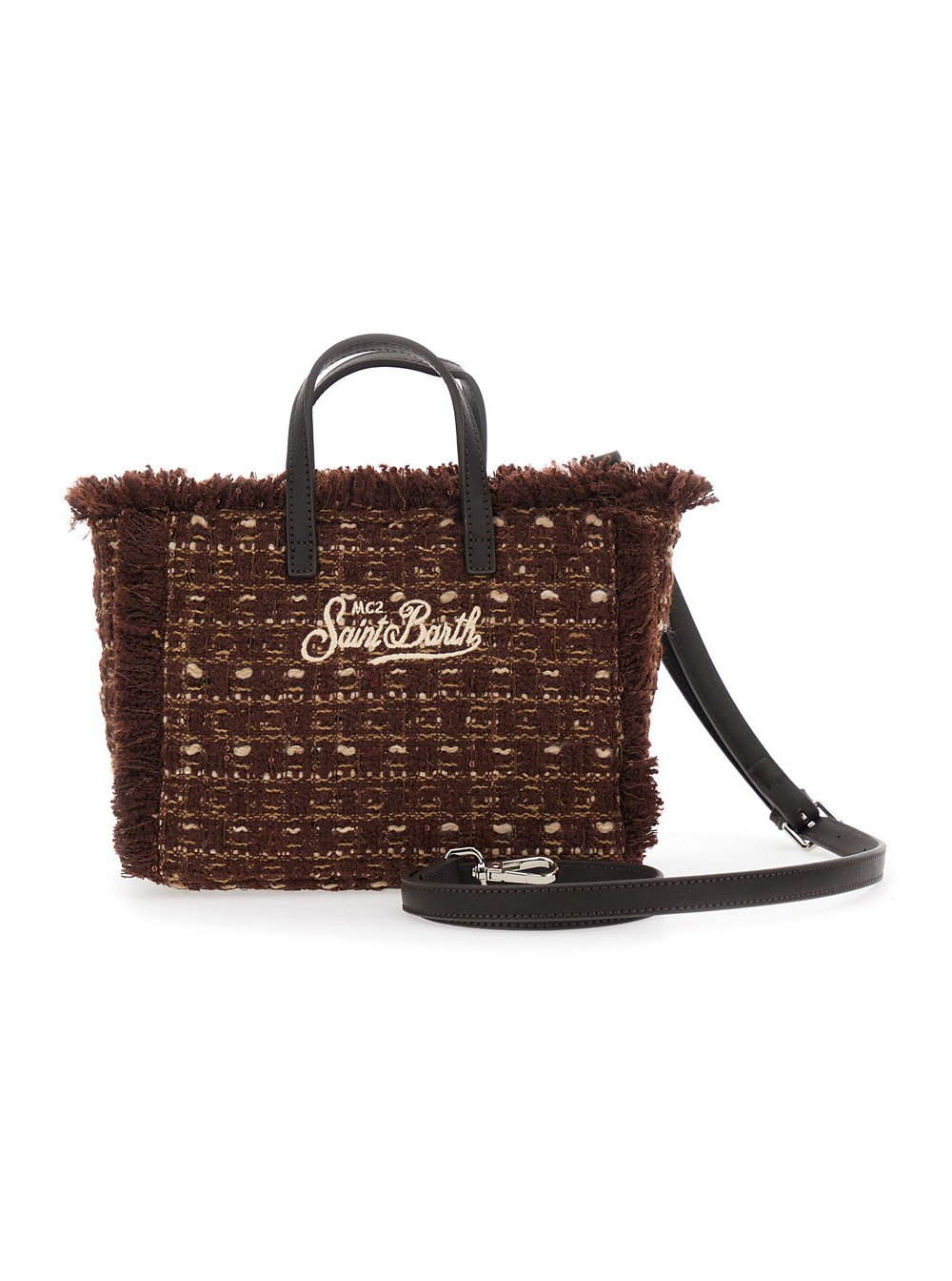 Mc2 Saint Barth Tweed Mini Bag — Brown, view 2