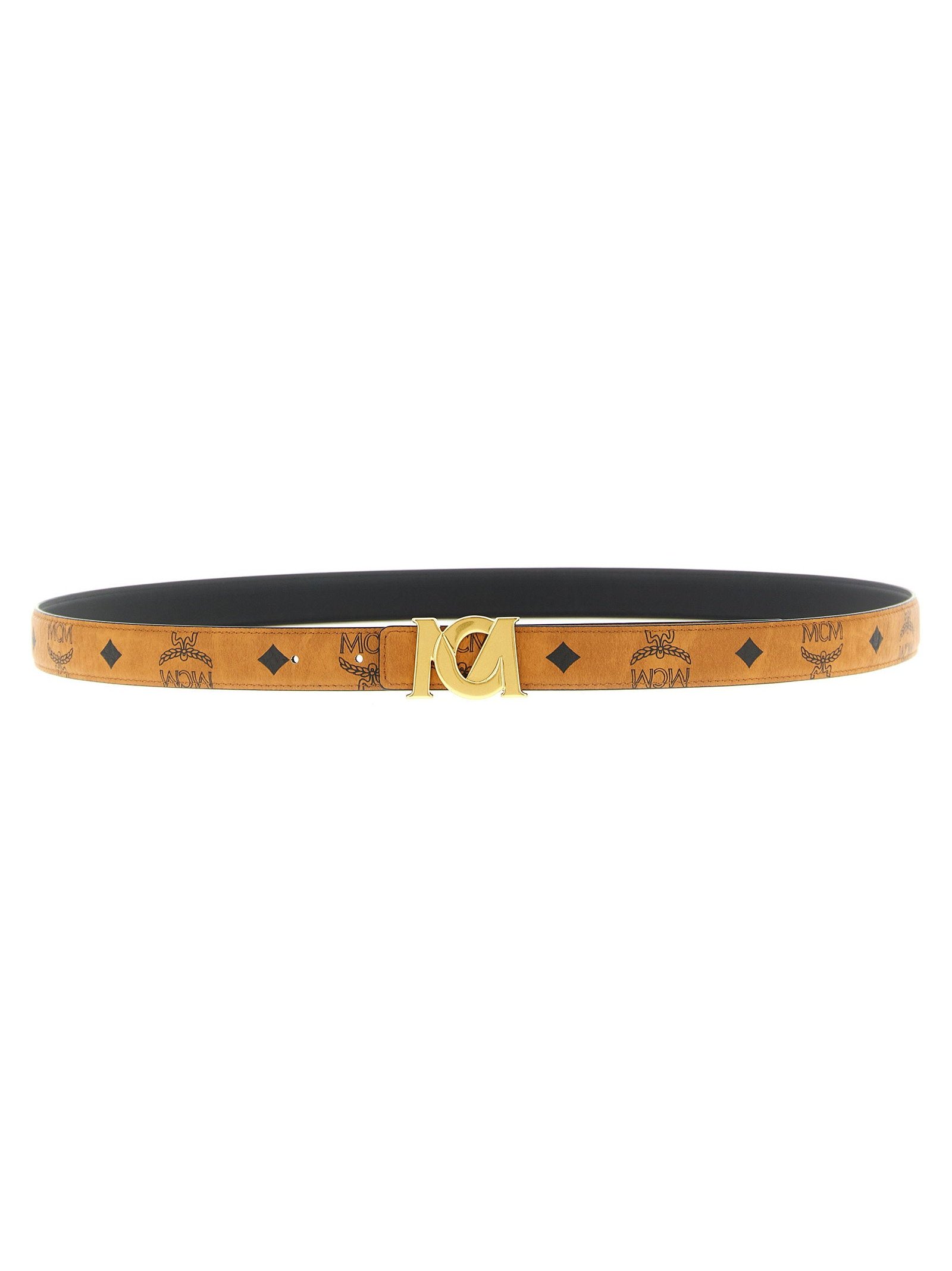Mcm Logo Buckle Monogram Belt — Tan by MCM