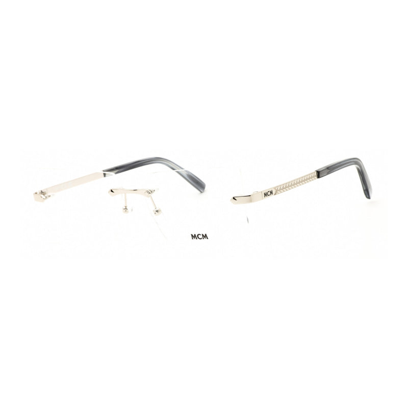 MCM Rectangle Rimless Metal Eyeglasses — Silver by MCM