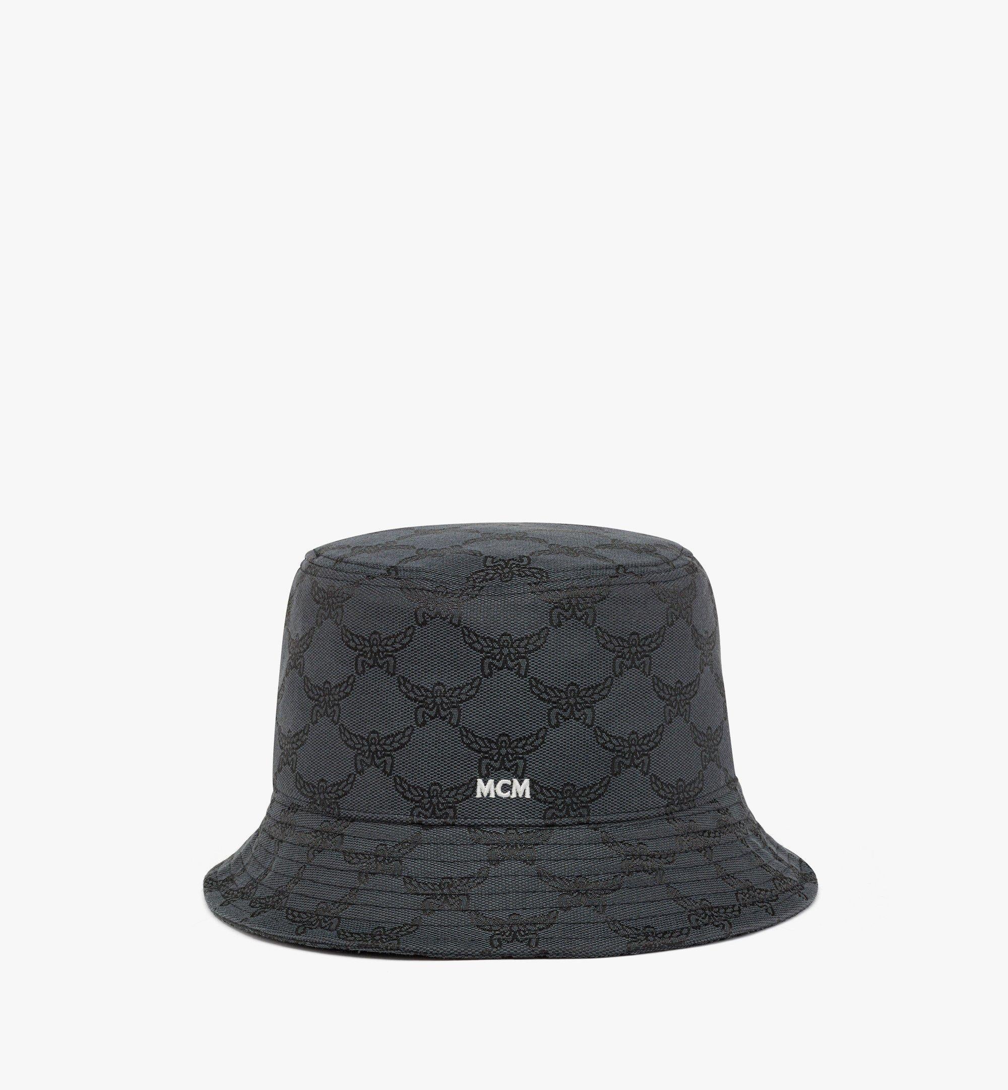 MCM MEHESMM06ED058 Jacquard Monogram Bucket Hat — Gray, view 2